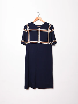 Vestido 60s tejido azul marino