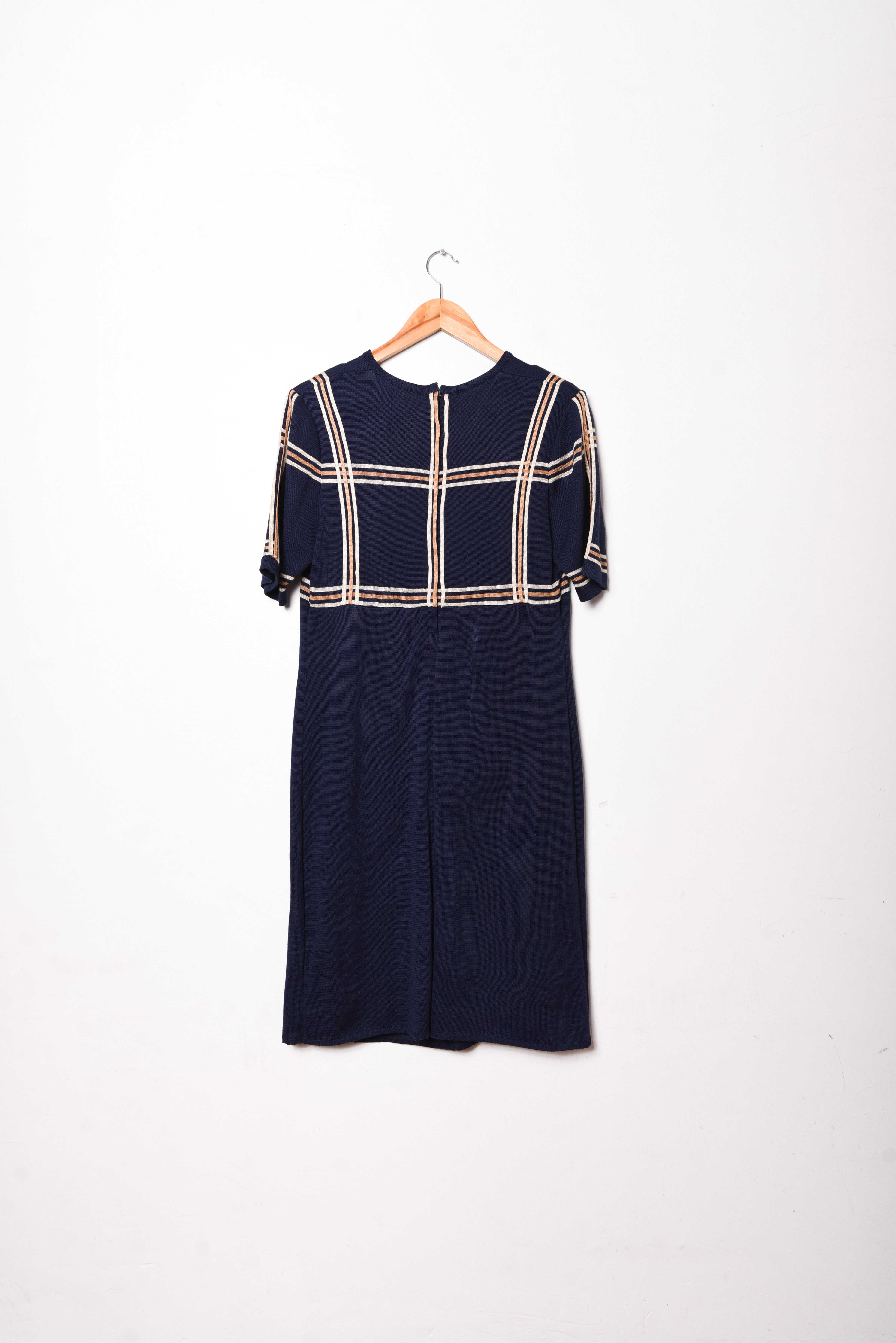 Vestido 60s tejido azul marino