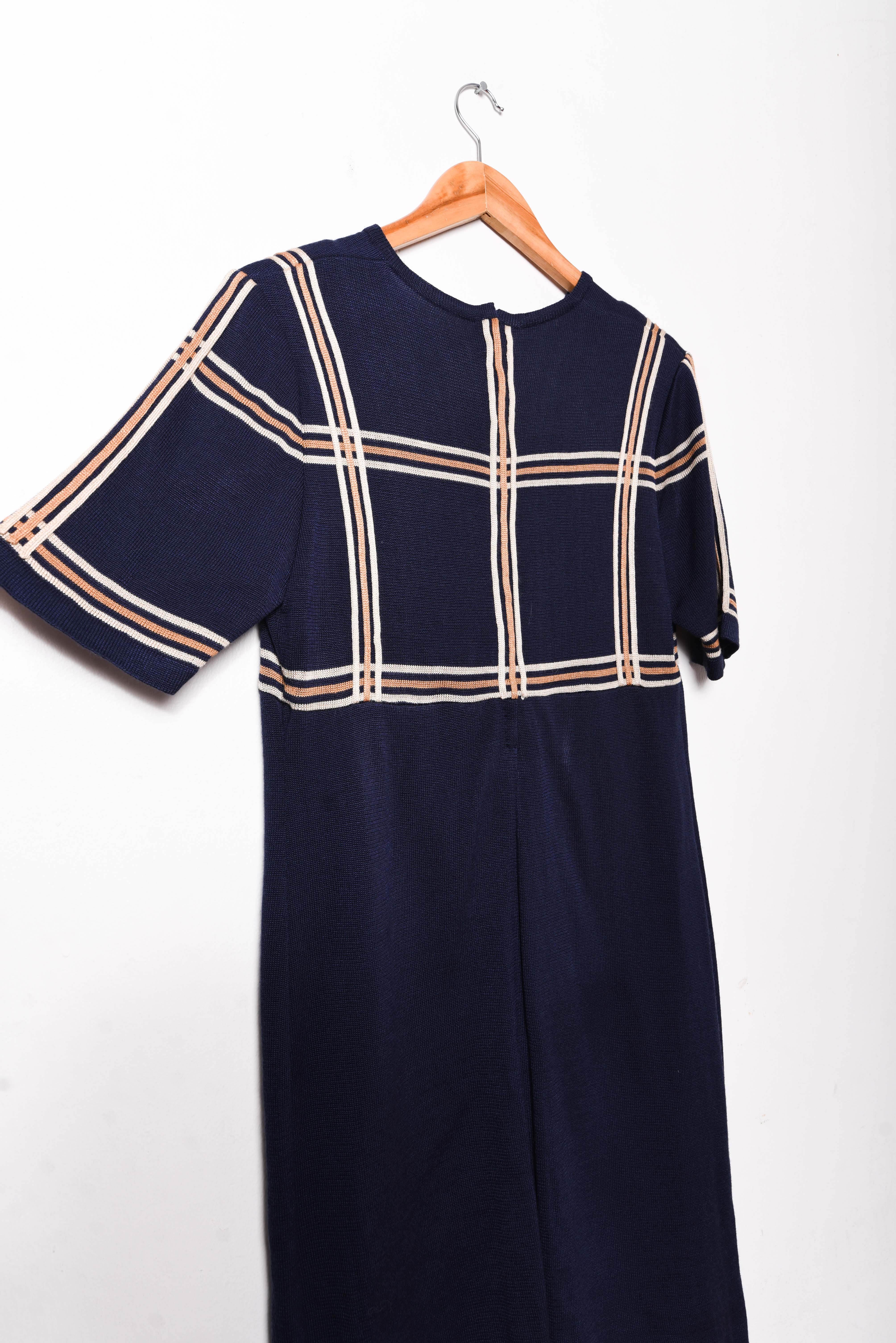 Vestido 60s tejido azul marino