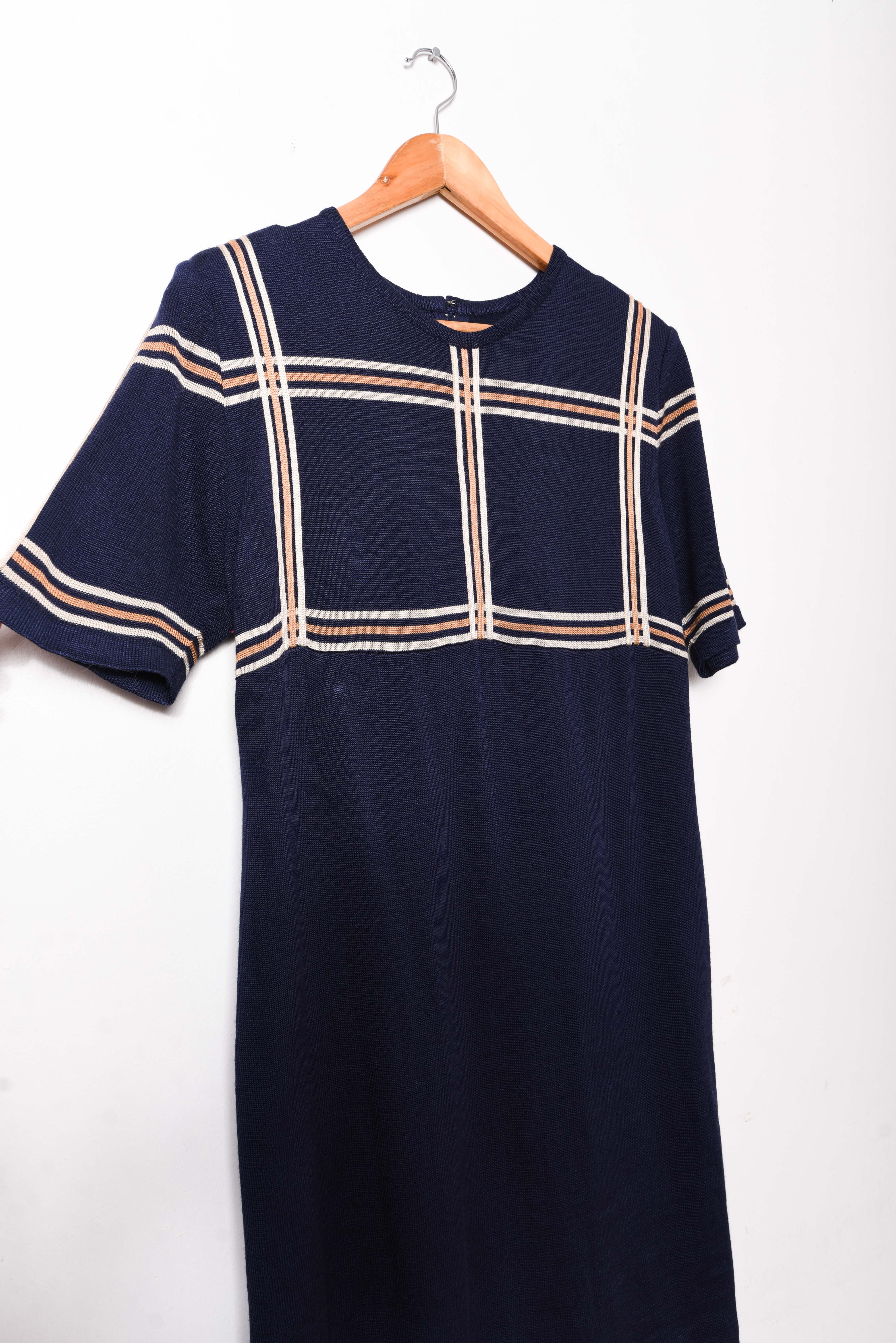 Vestido 60s tejido azul marino