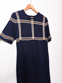 Vestido 60s tejido azul marino