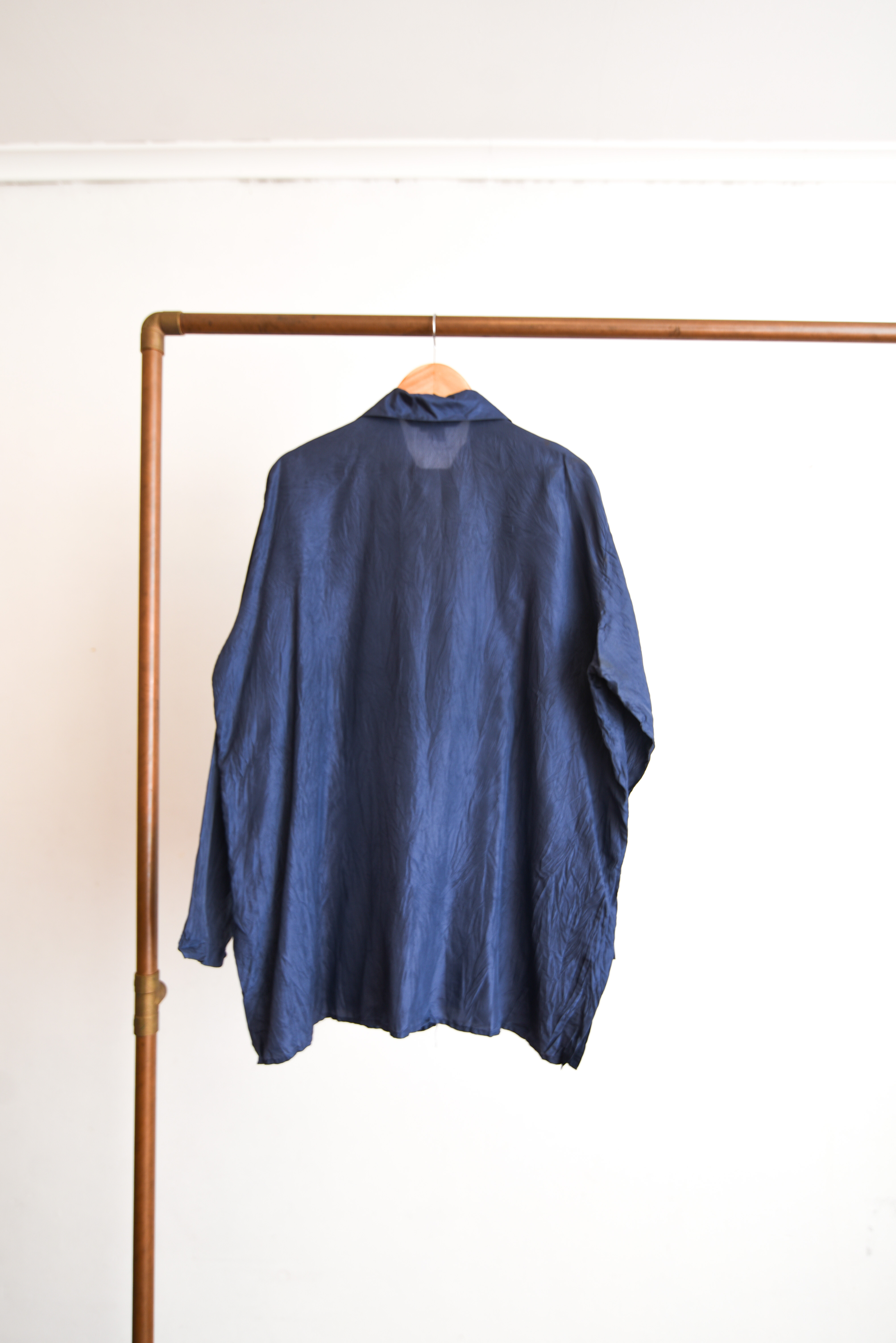 Blusa azul piedra seda 90s