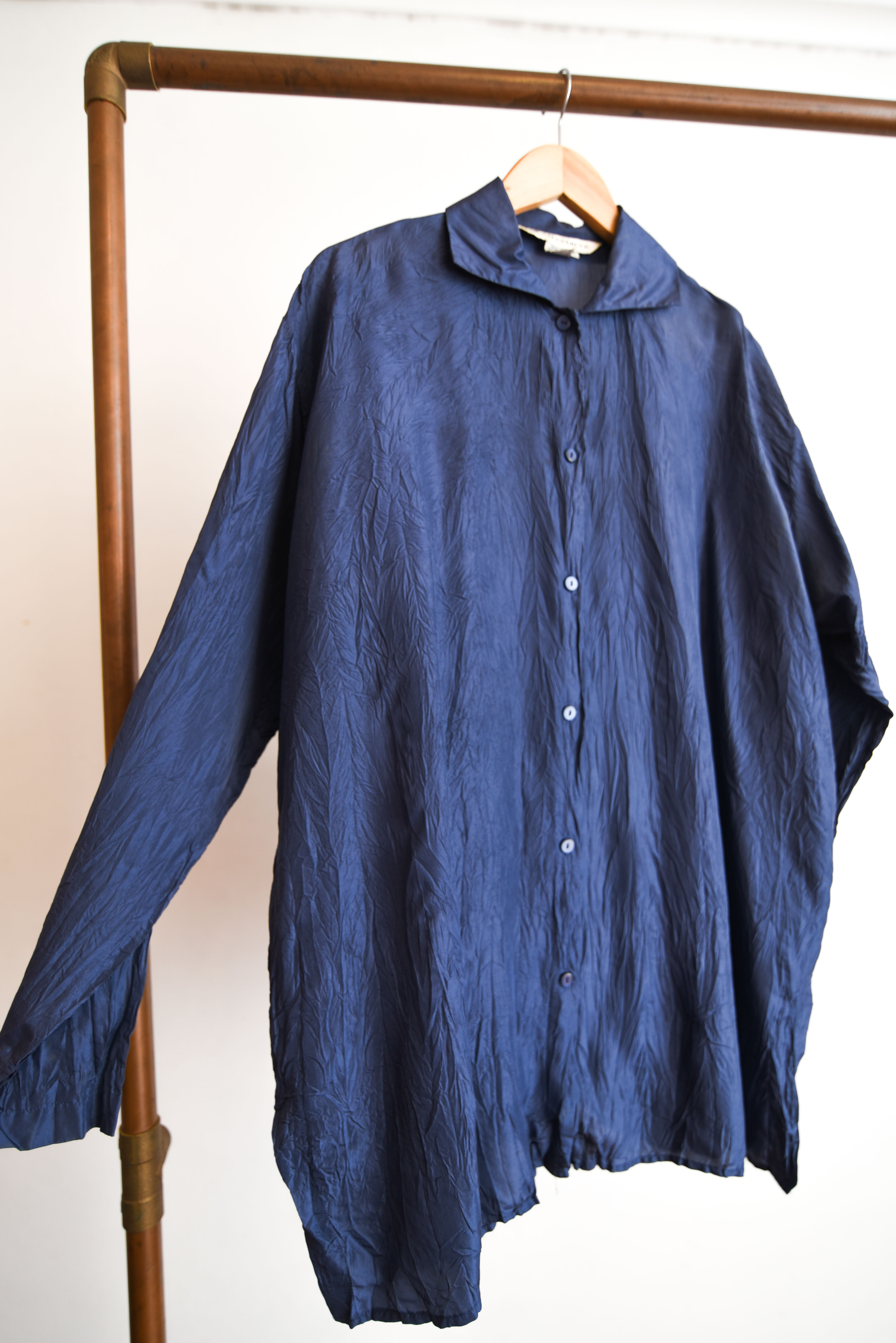 Blusa azul piedra seda 90s