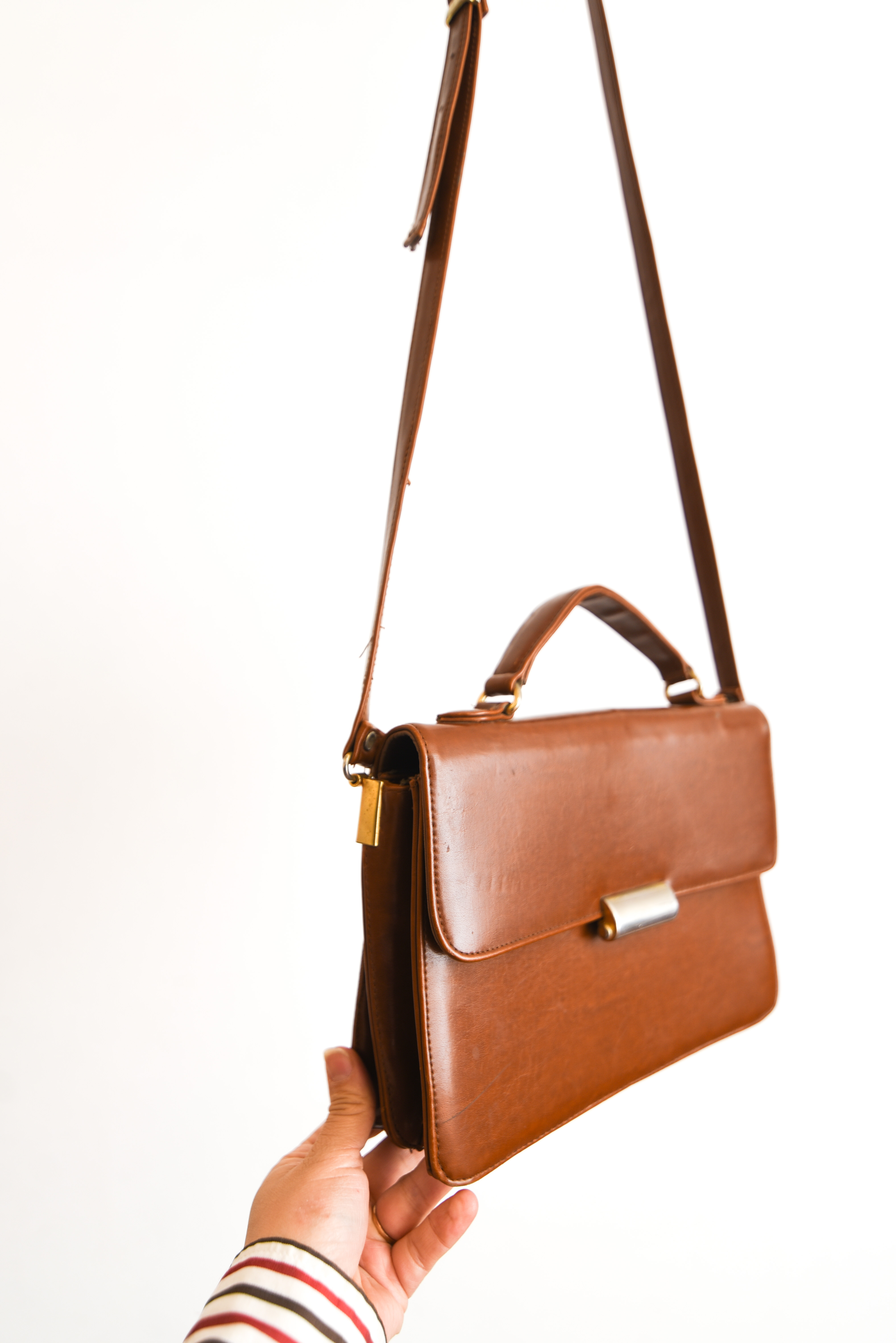 Cartera maletín café 90s