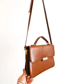 Cartera maletín café 90s
