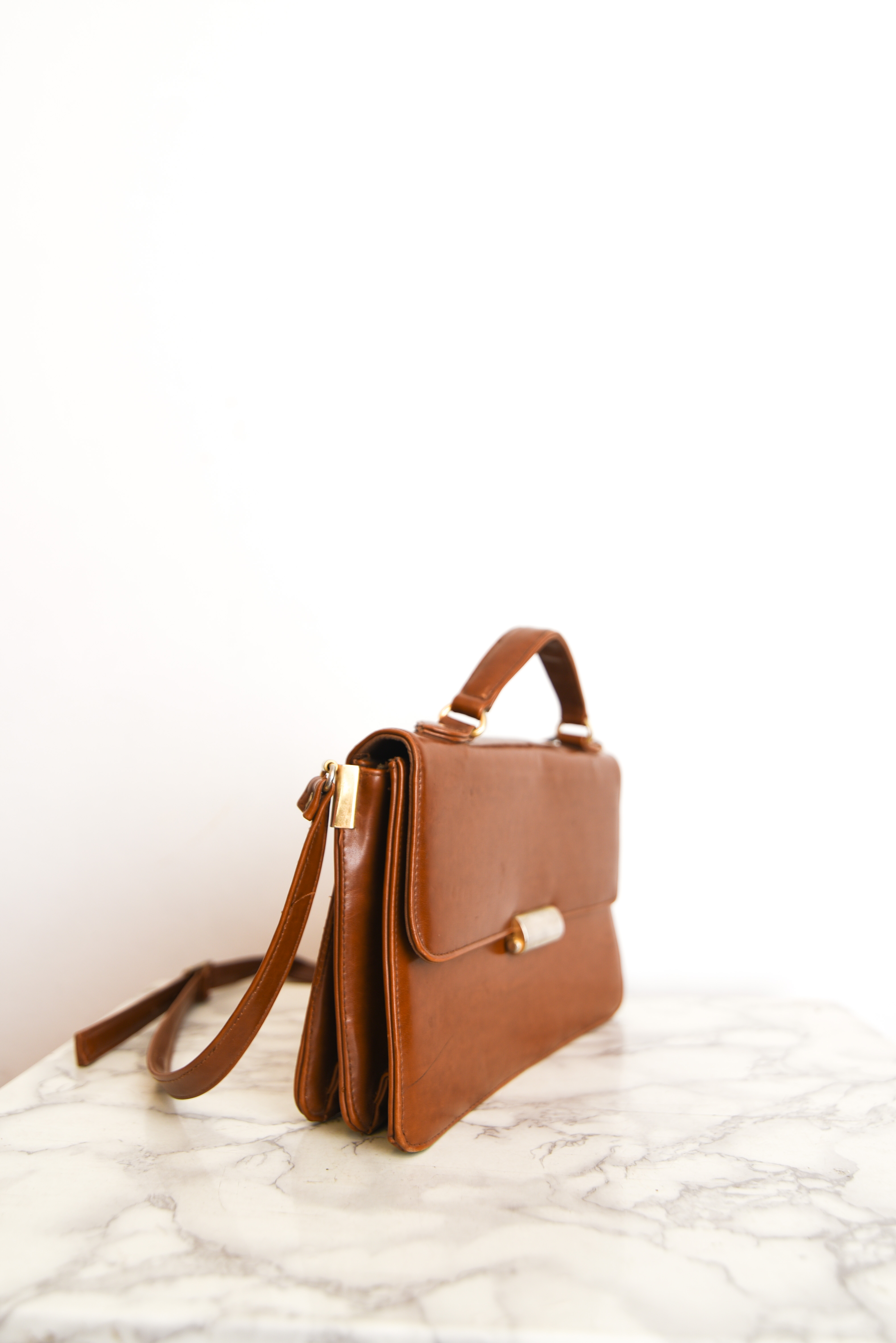Cartera maletín café 90s