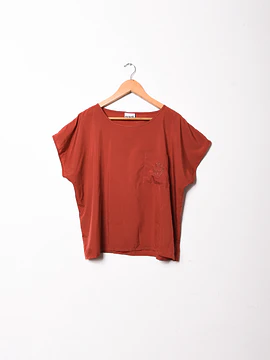 Blusa granate bordada vntg