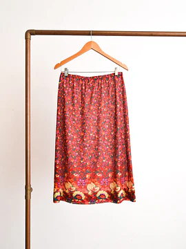 Falda vintage roja floral