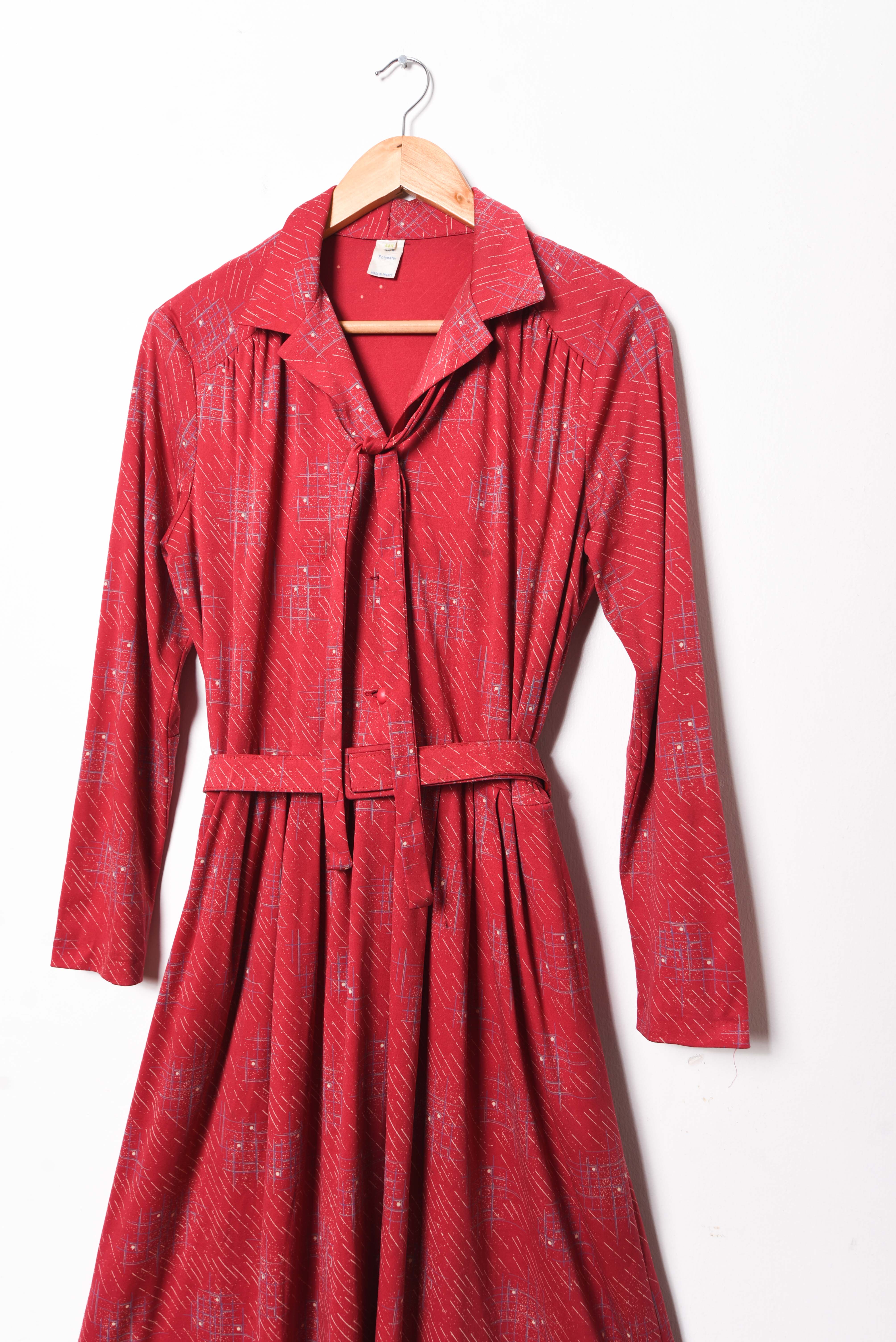 Vestido rojo vintage made in France