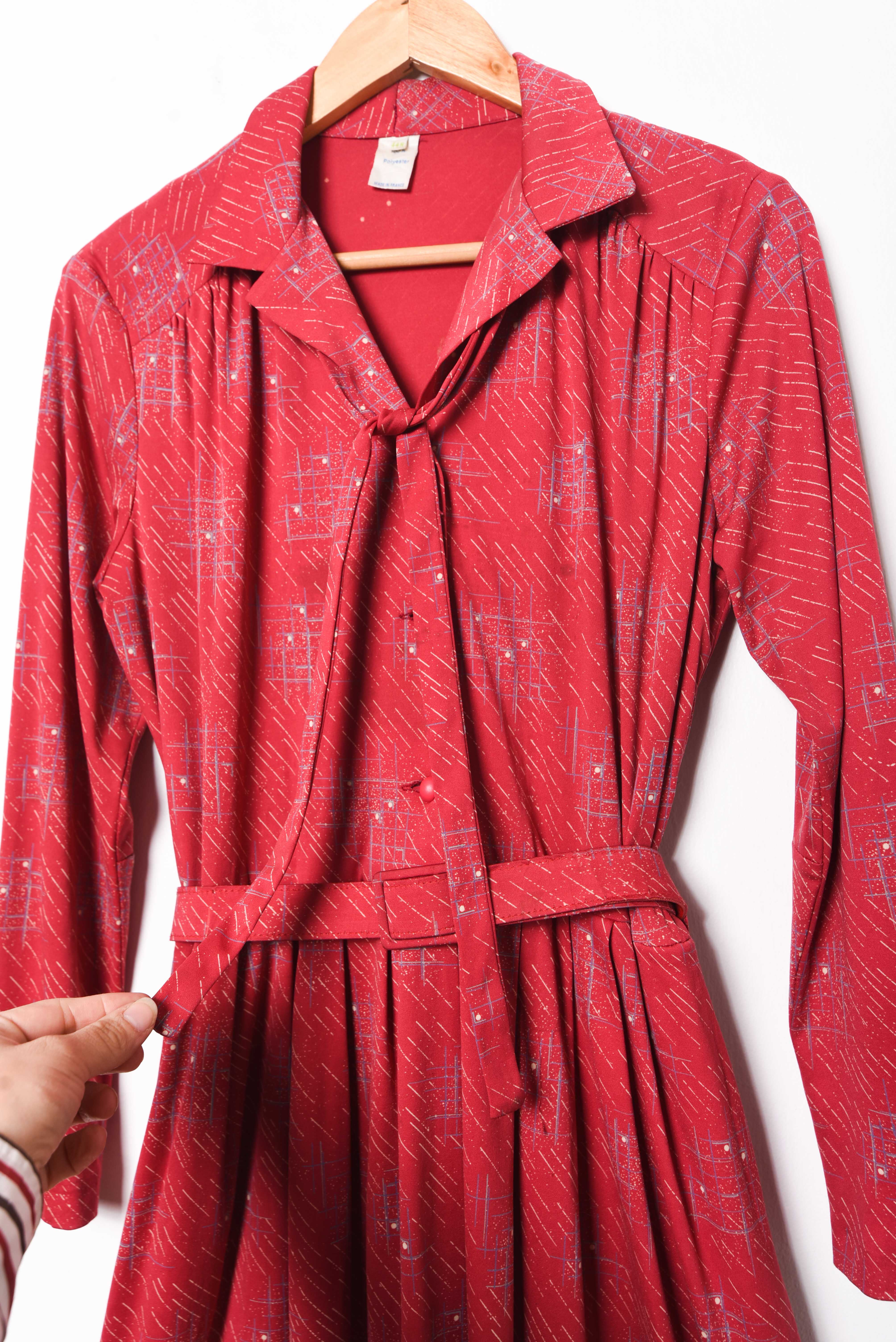 Vestido rojo vintage made in France