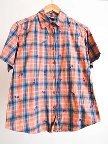 Camisa tartán bordada 90s
