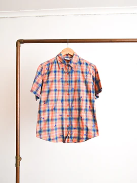 Camisa tartán bordada 90s