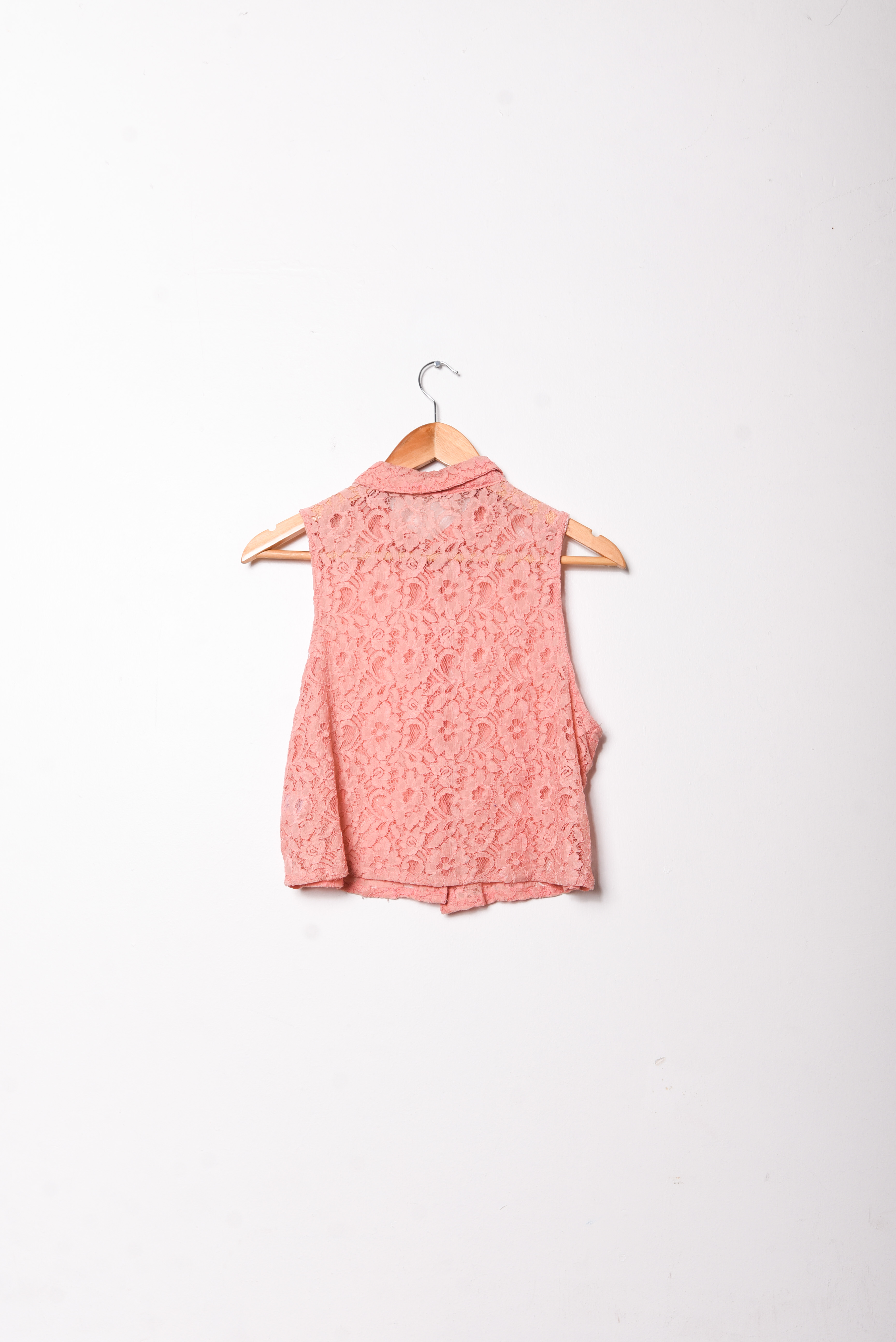 Blusa coral encaje crop