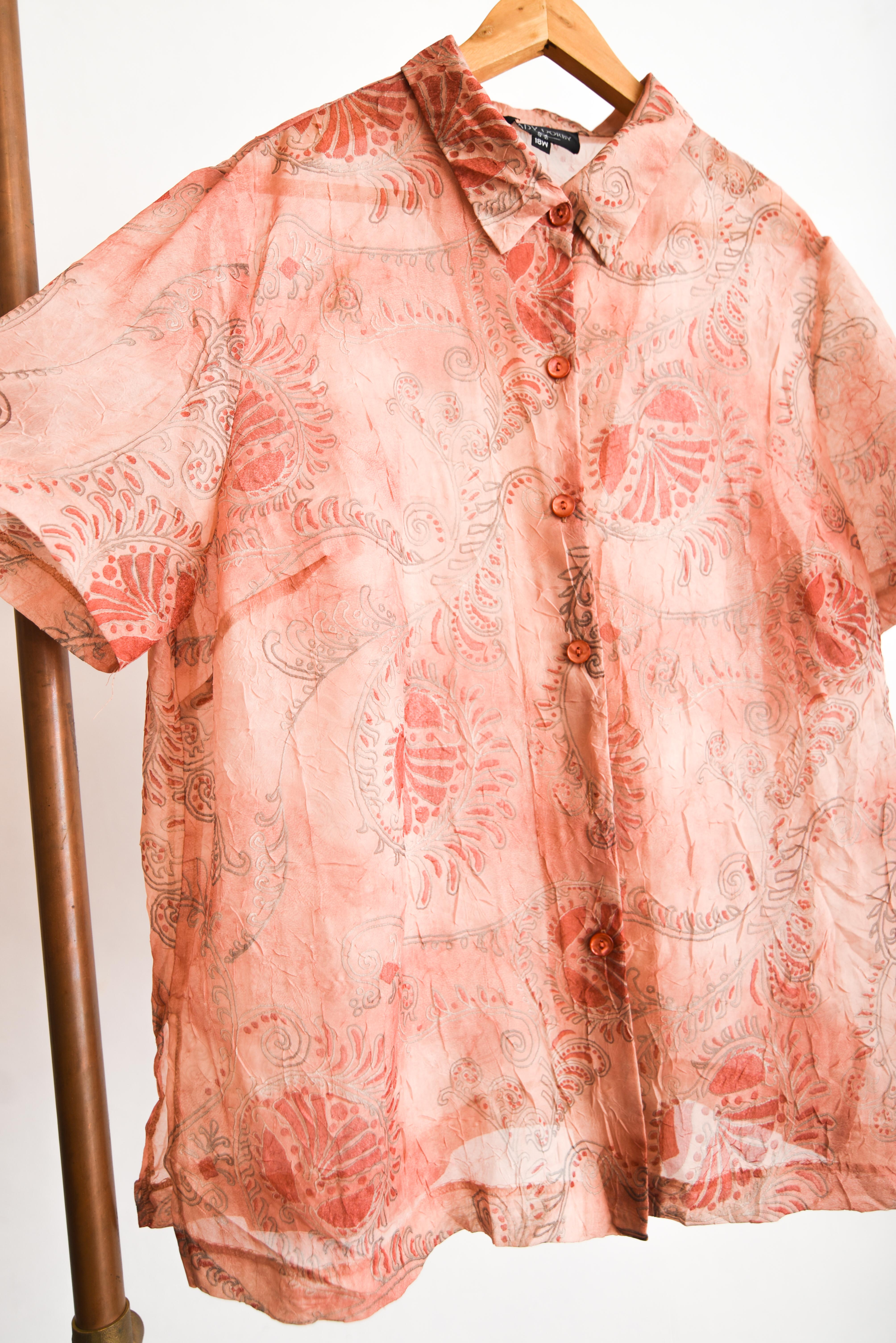 Blusa coral transparencia 90s