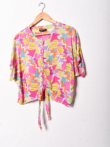 Blusa rosada nudo vintage