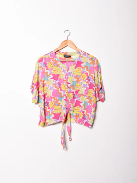 Blusa rosada nudo vintage