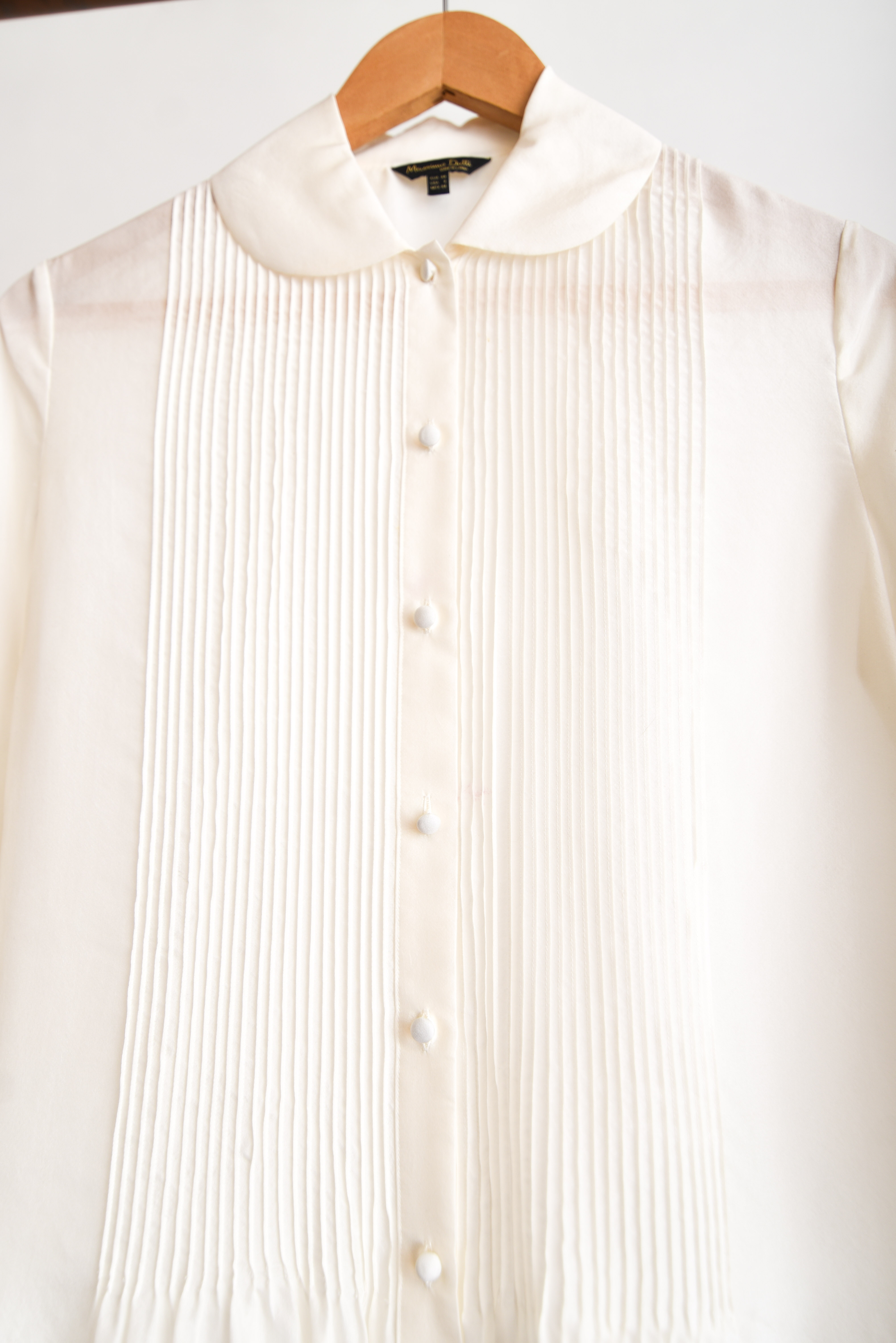 Blusa marfil seda Massimo Dutti