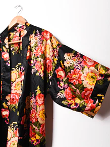 Kimono satín floral 