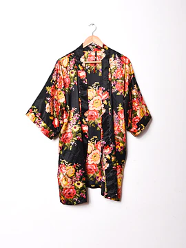 Kimono satín floral 