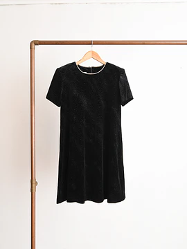 Vestido black velvet 90s