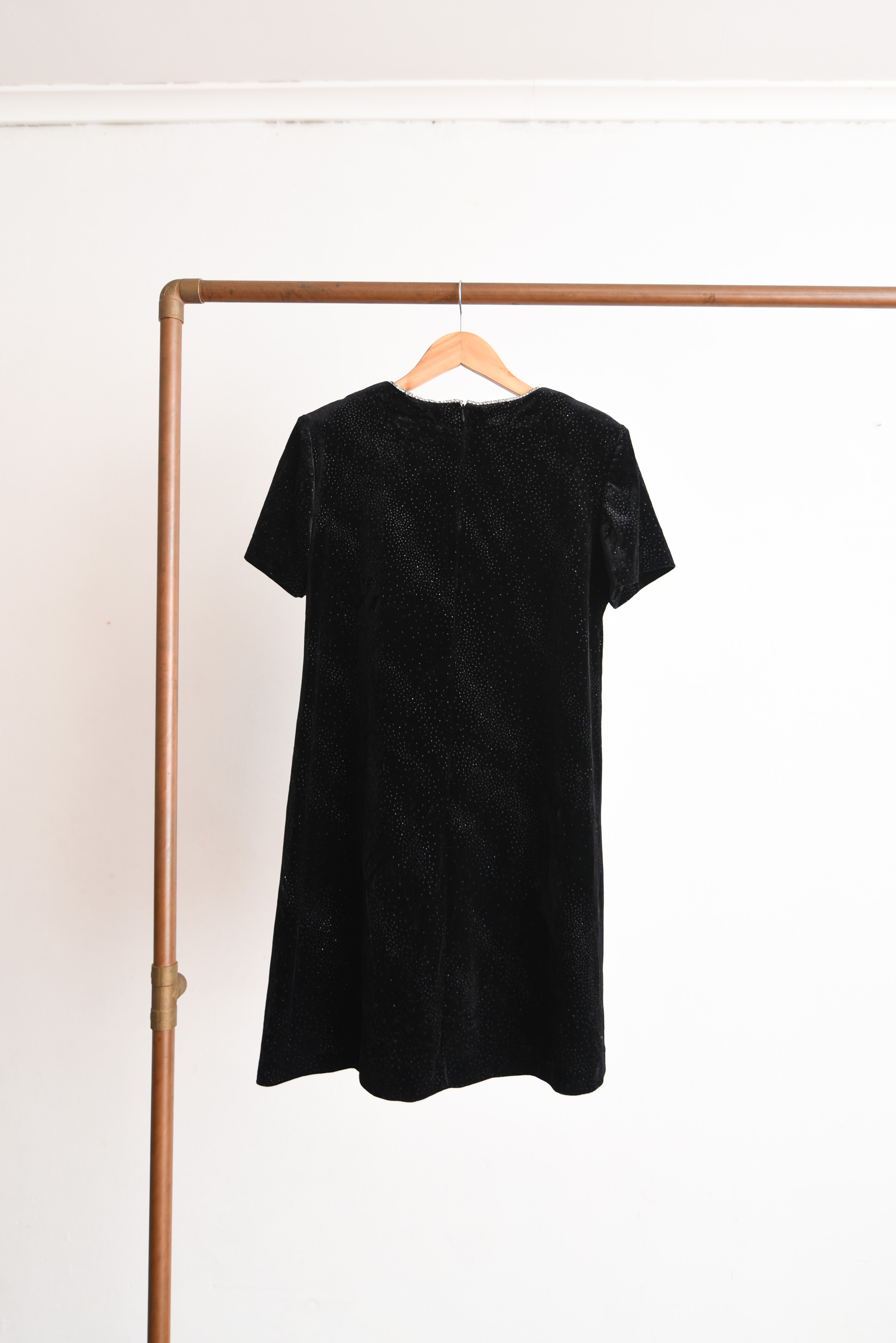 Vestido black velvet 90s