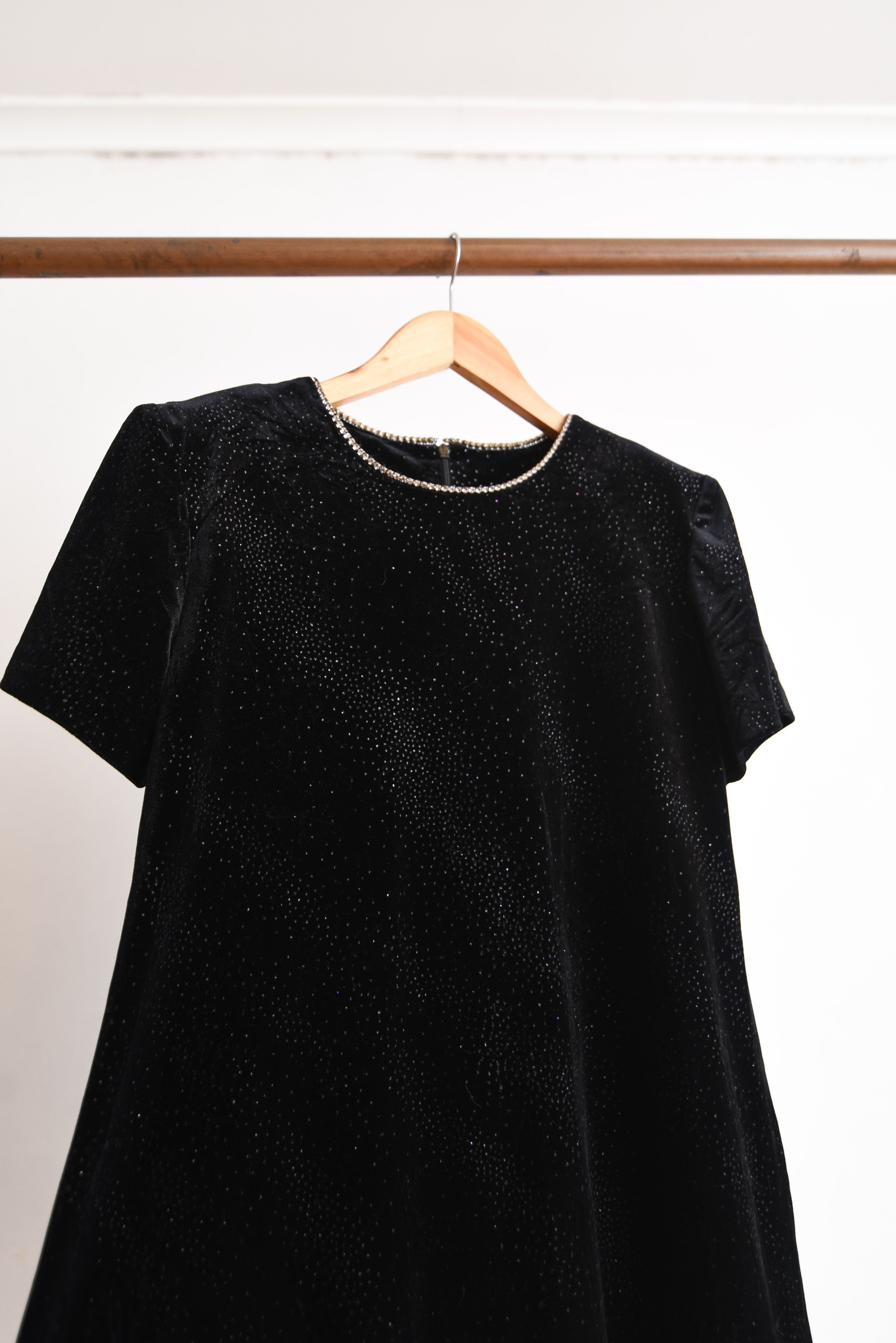 Vestido black velvet 90s