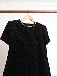 Vestido black velvet 90s