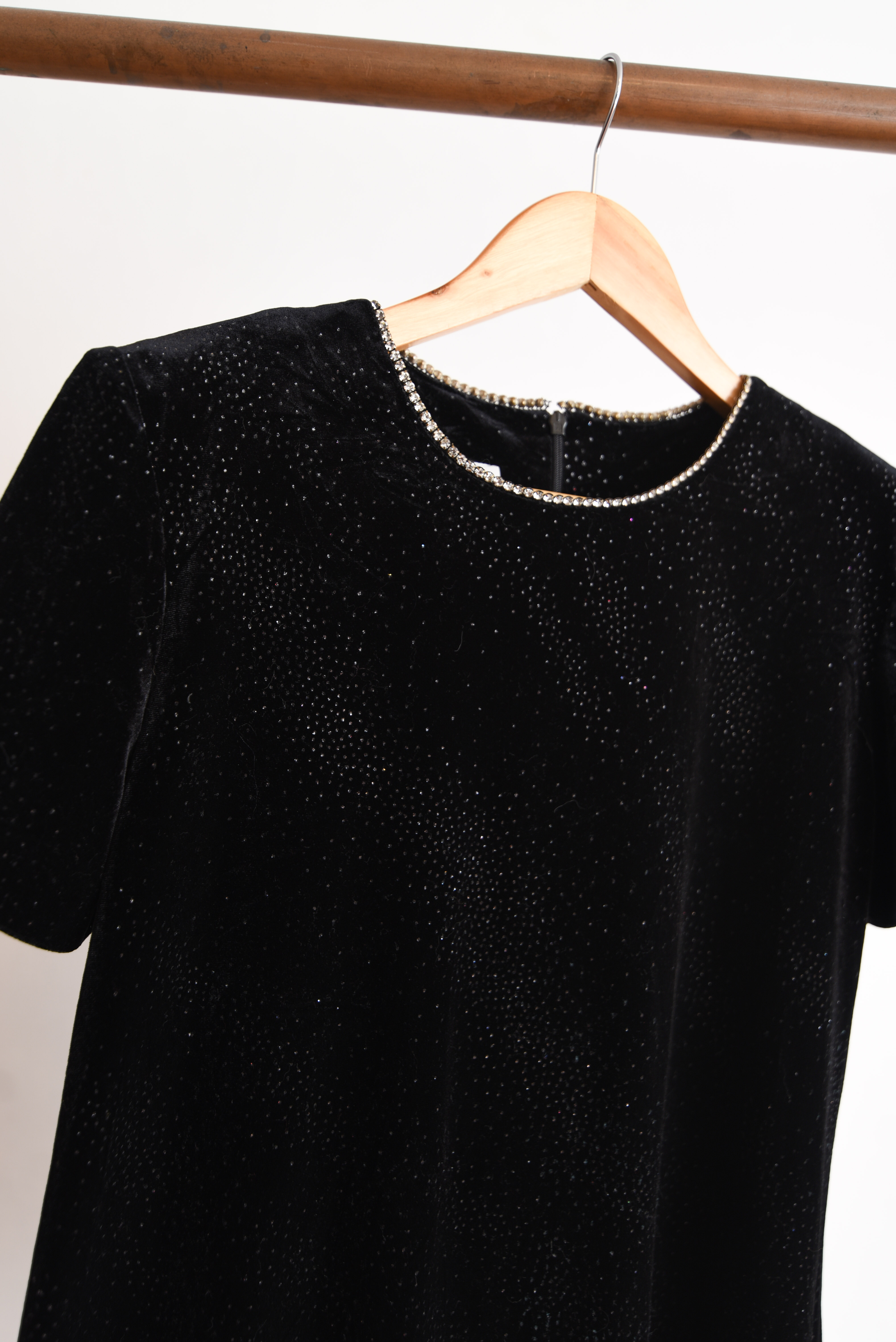 Vestido black velvet 90s