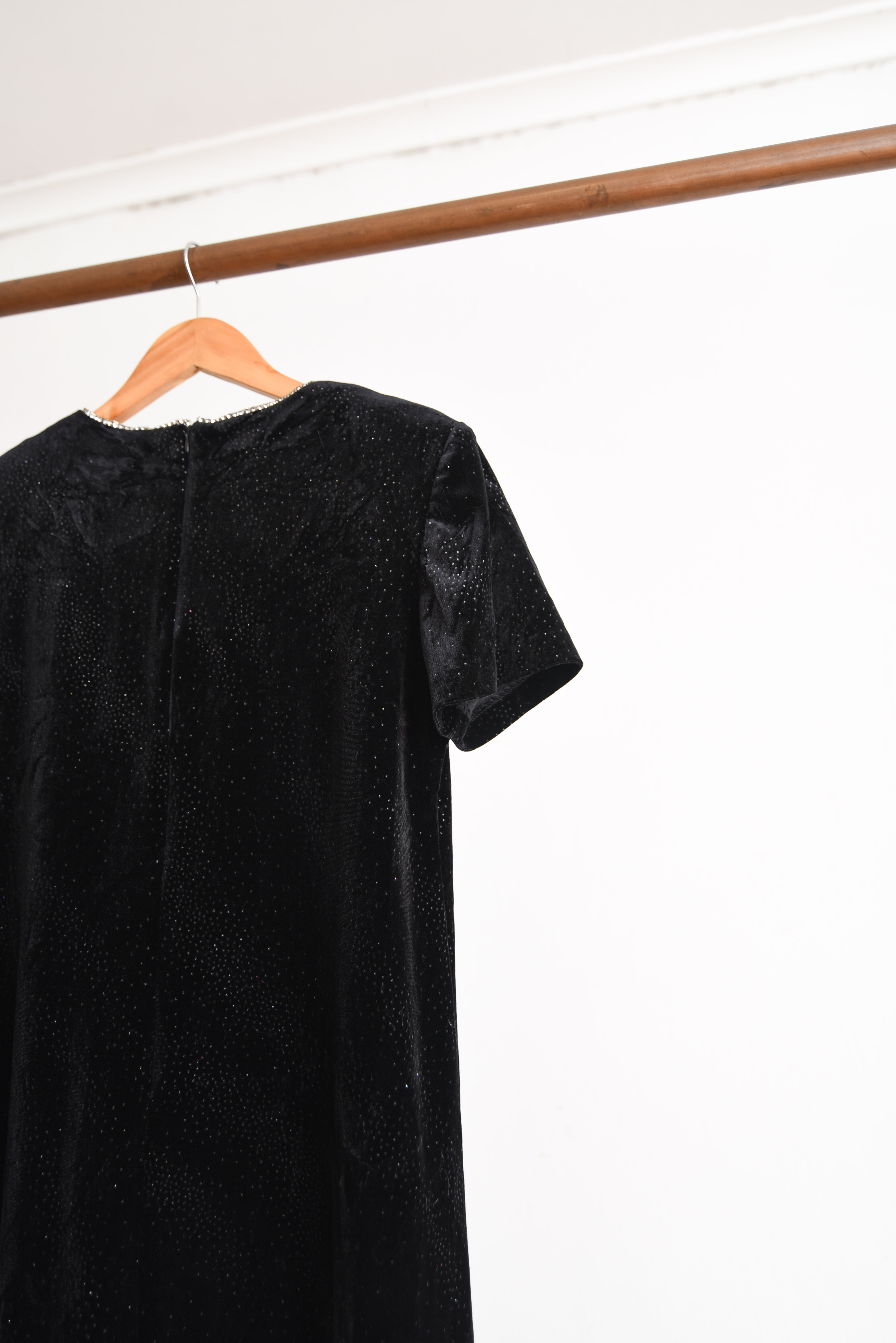 Vestido black velvet 90s
