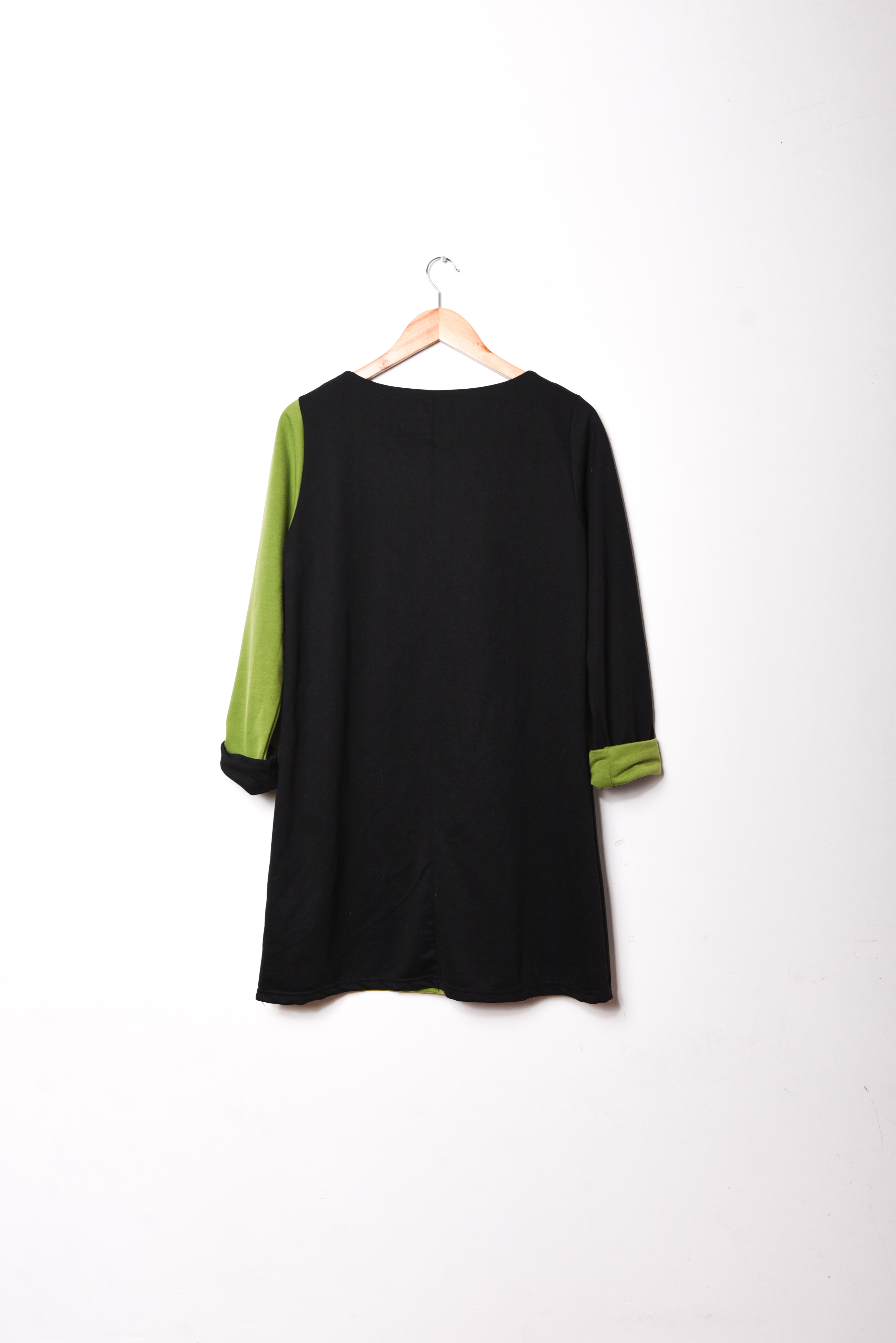 Vestido bicolor black&green