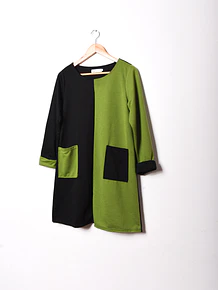 Vestido bicolor black&green