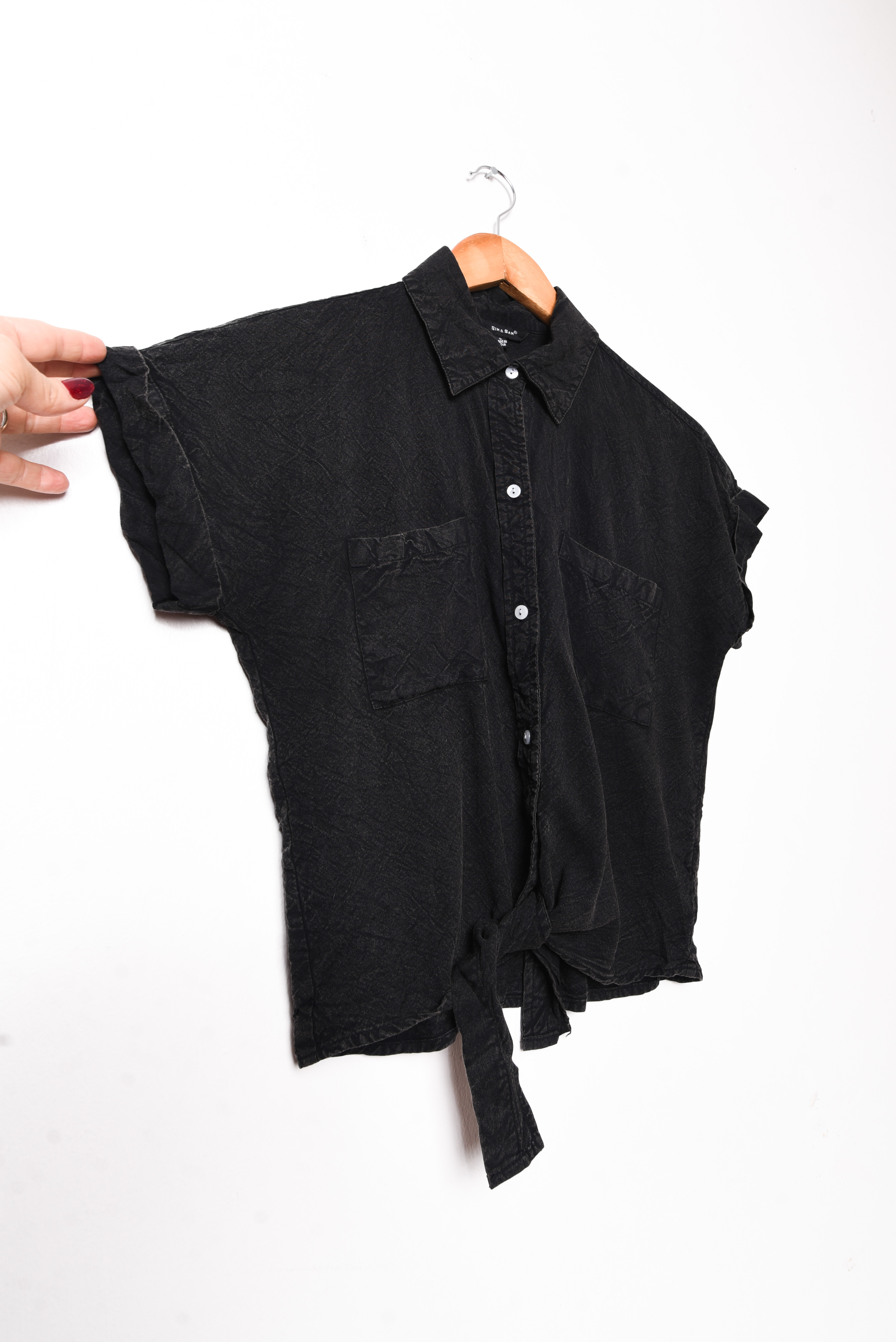 Camisa grafito fake denim nudo