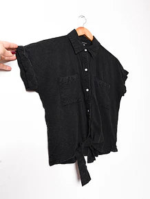 Camisa grafito fake denim nudo