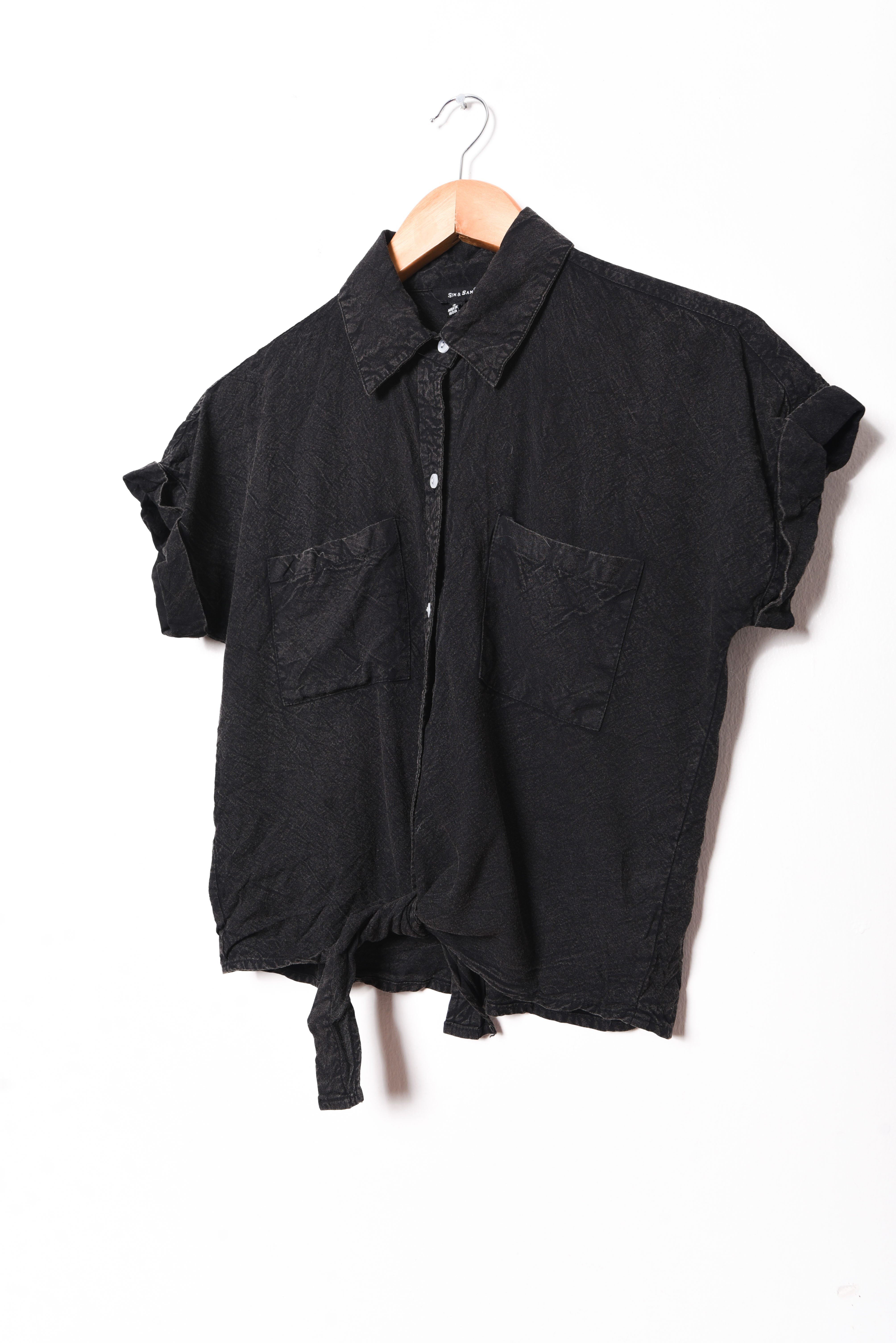 Camisa grafito fake denim nudo