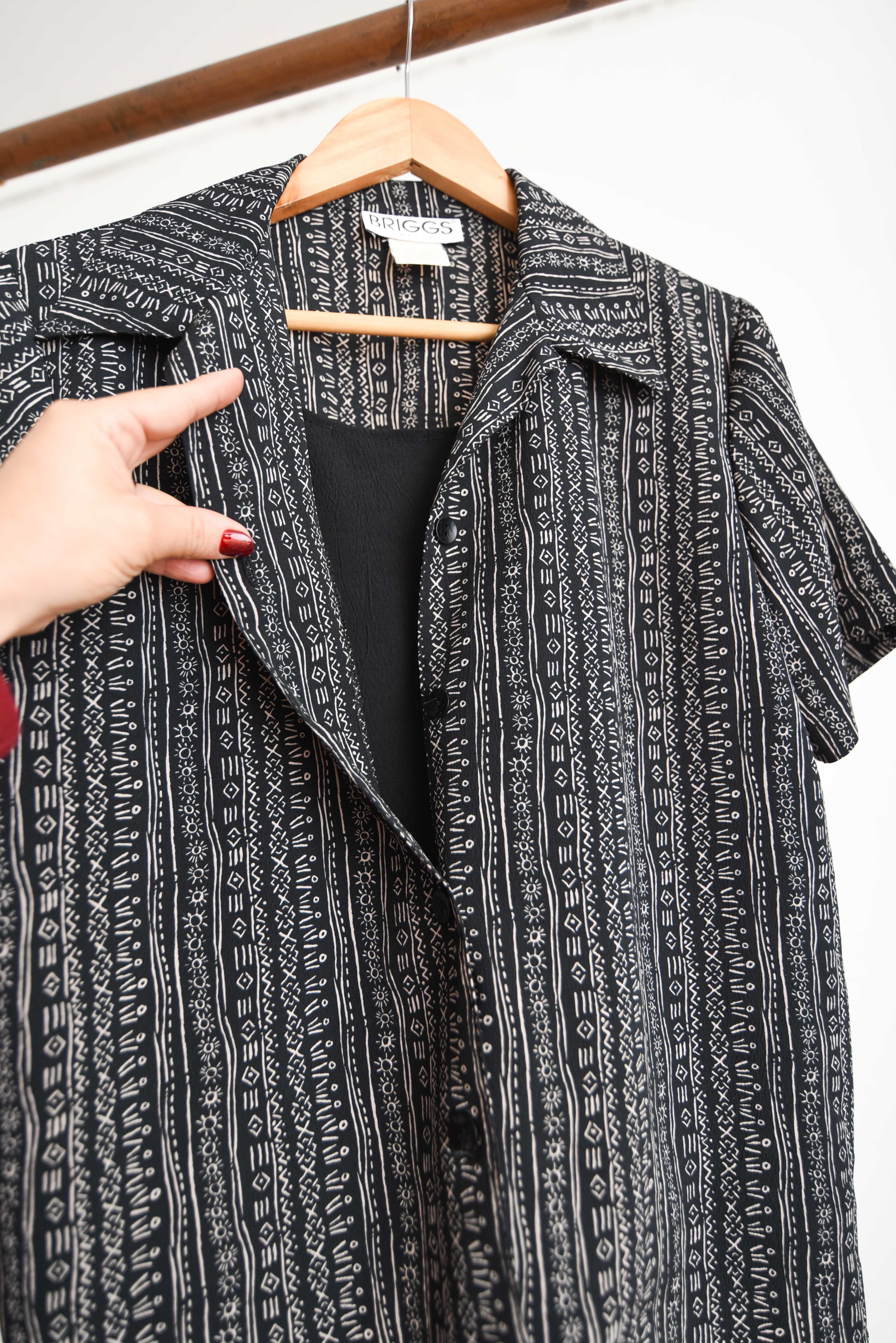 Camisa 90s folk print