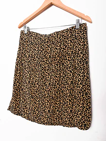 Falda café animal print