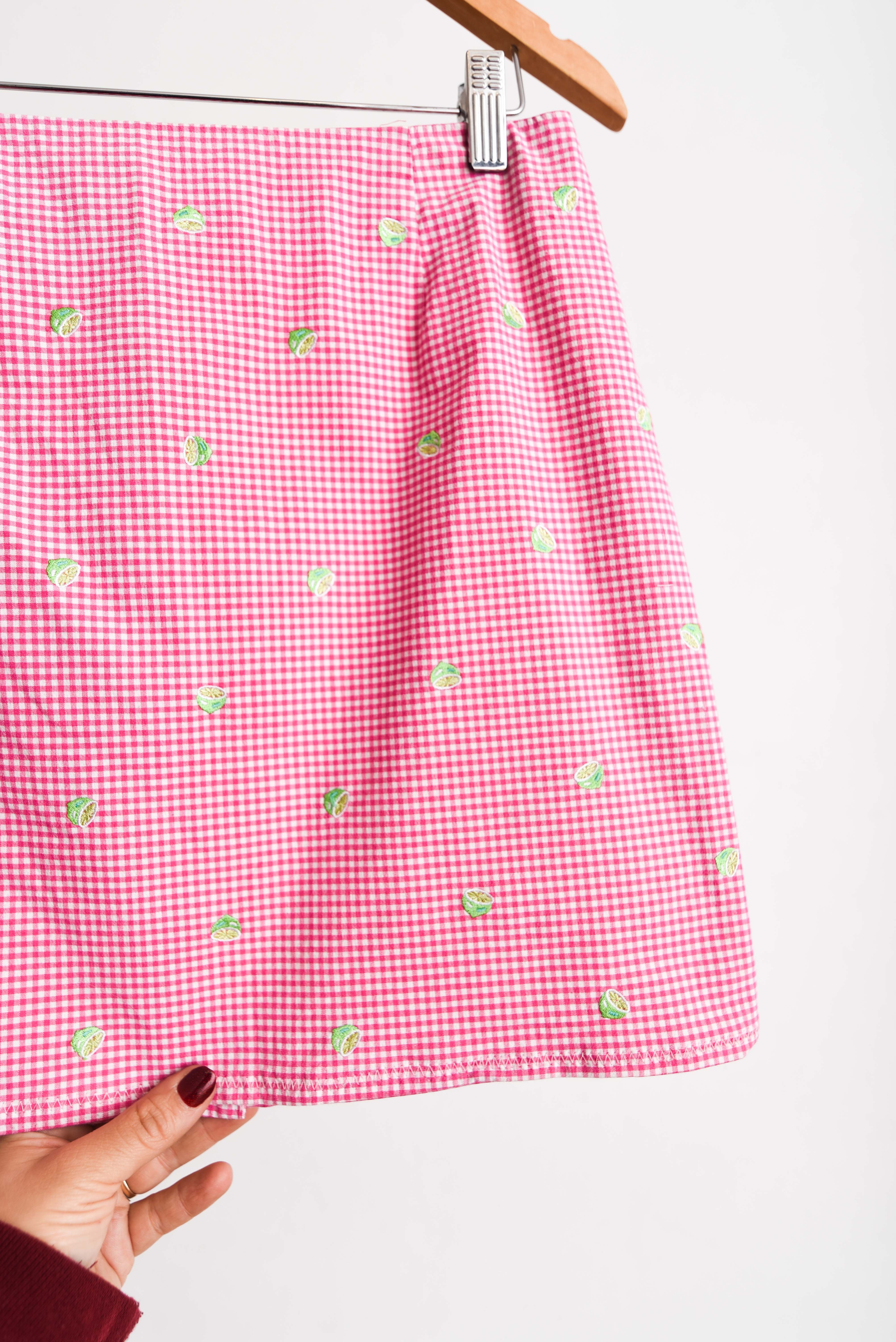 Mini falda gingham limones