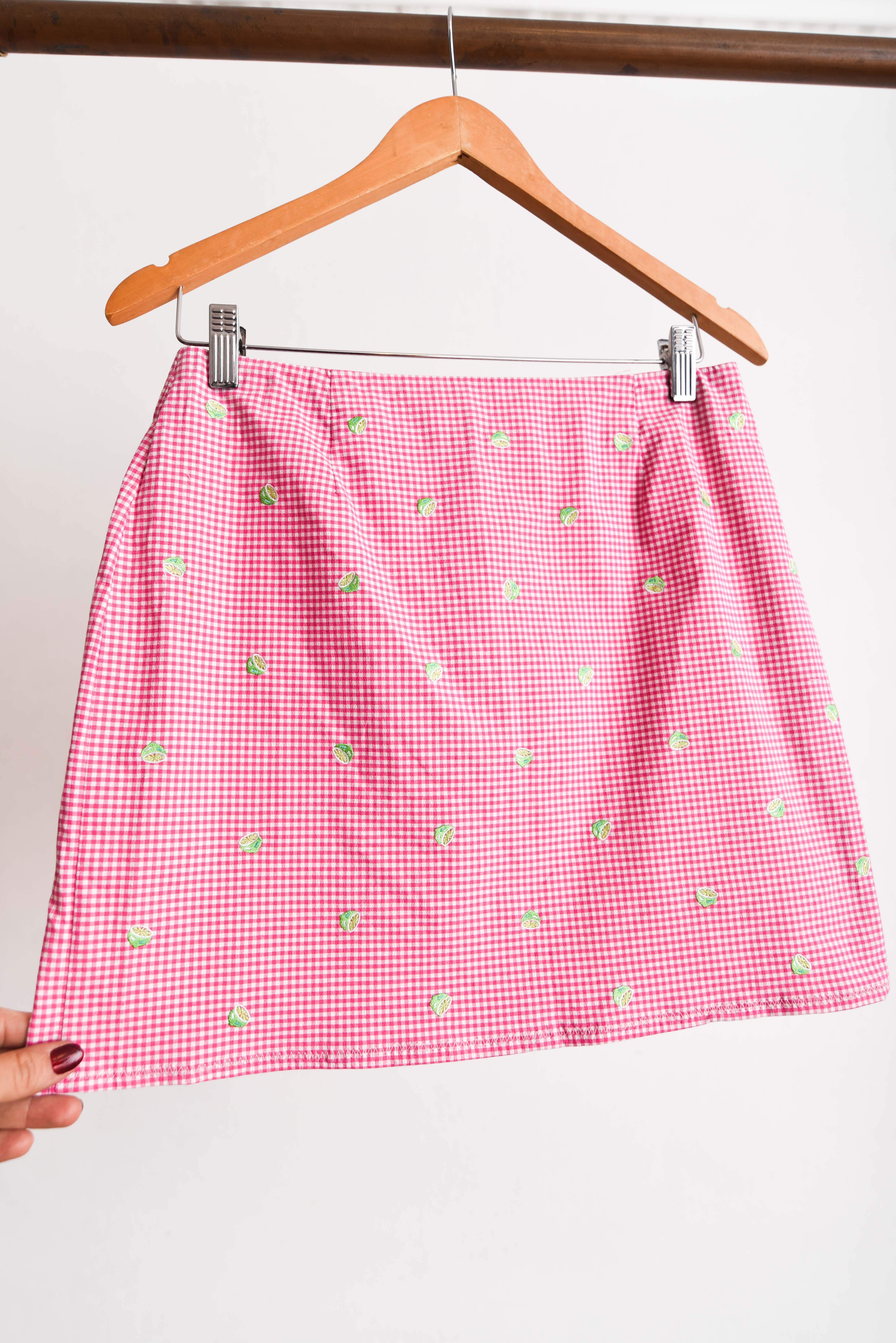Mini falda gingham limones
