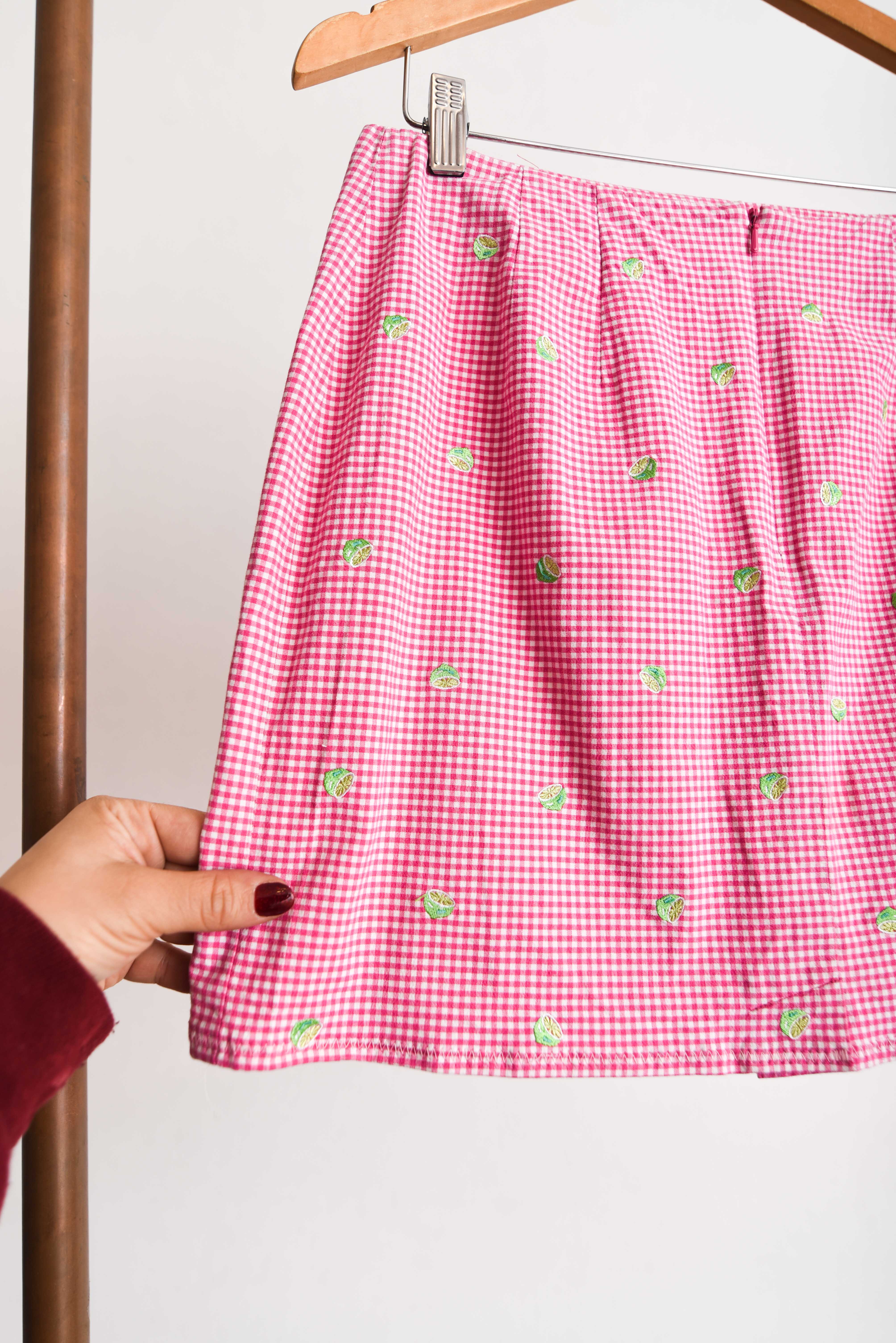 Mini falda gingham limones