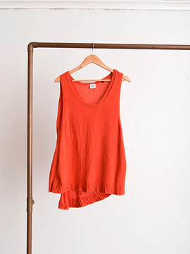 Top tejido naranjo cotton lino