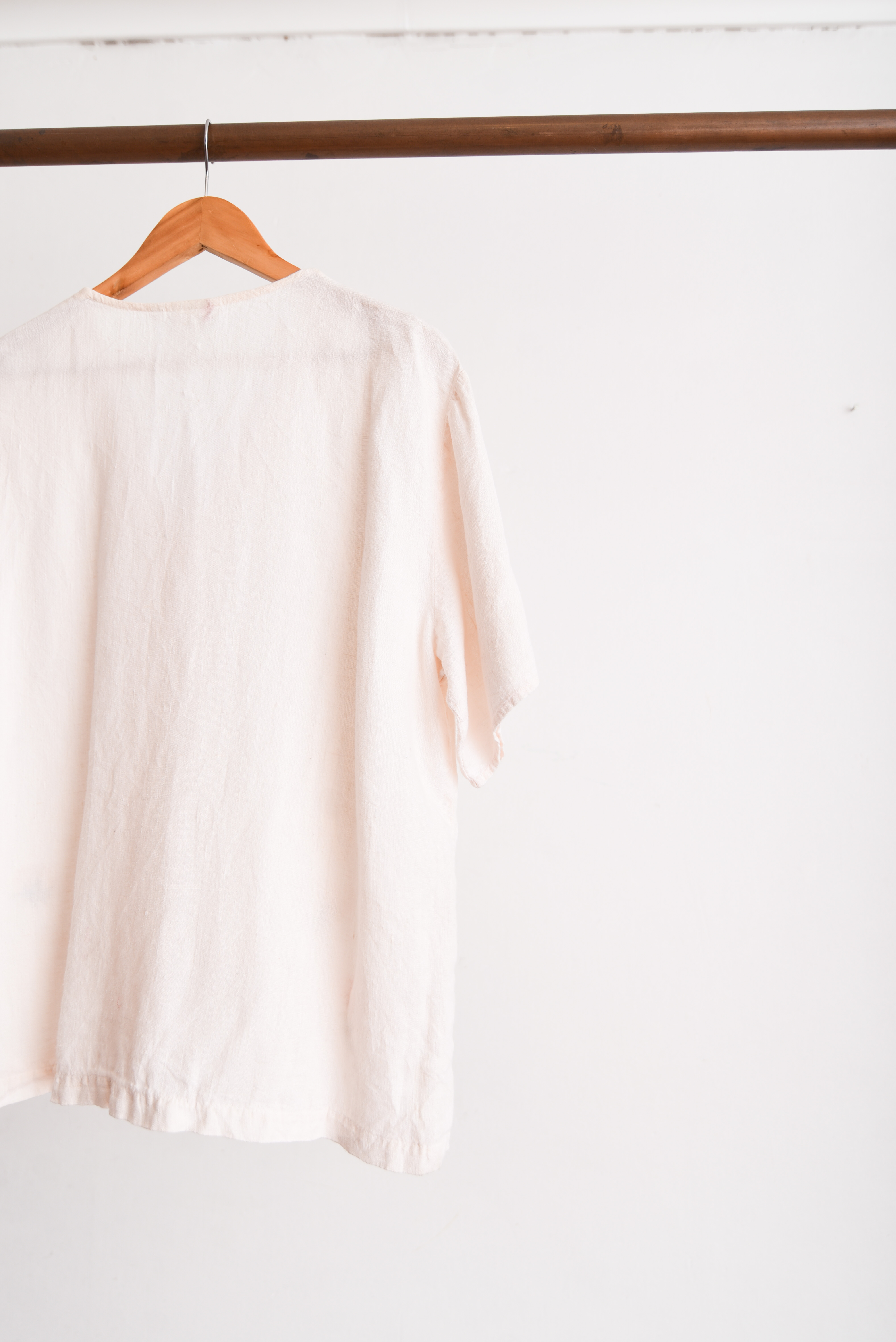 Blusa lino flores bordadas