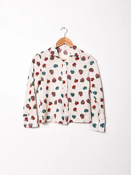 Blusa marfil floral 70s