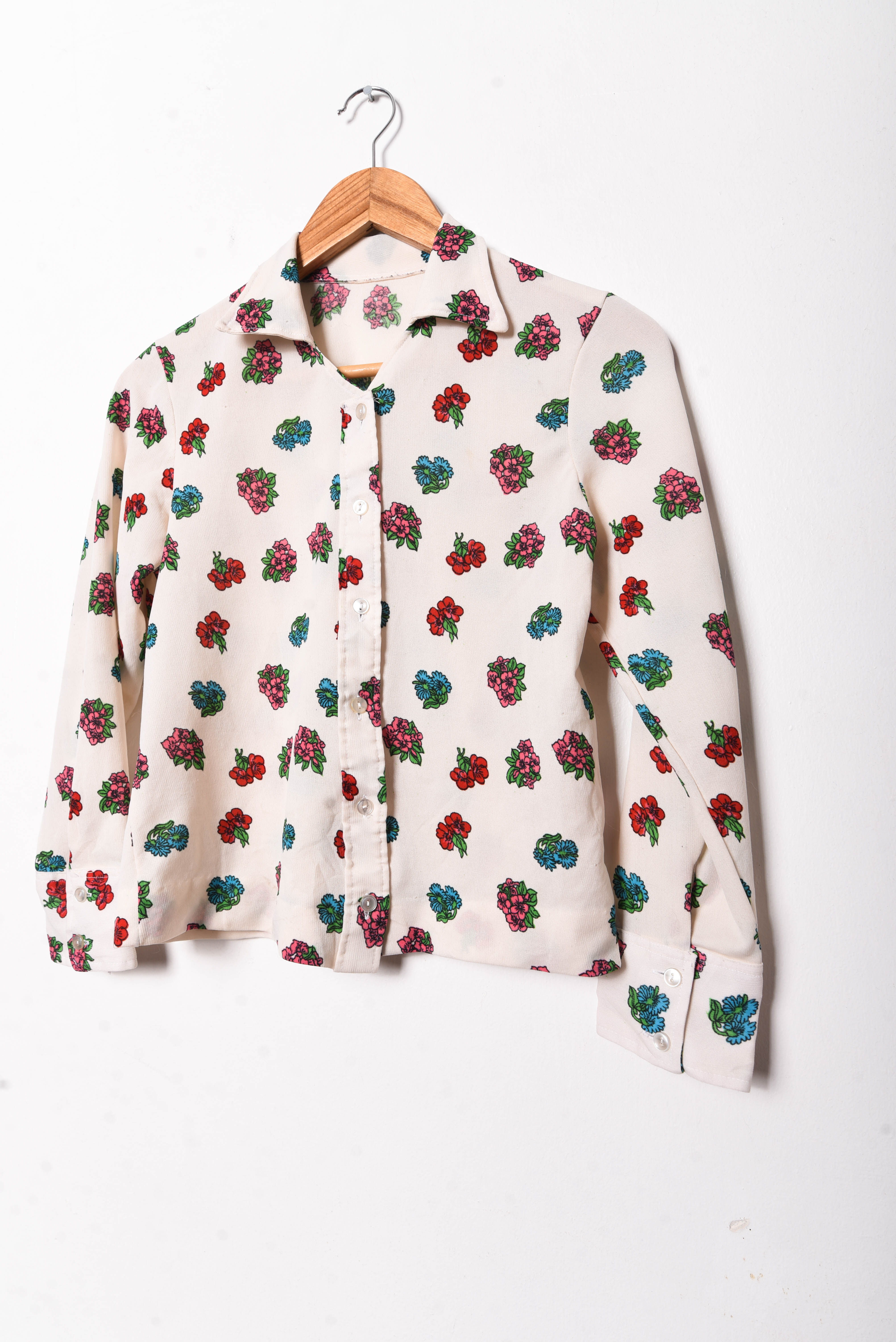 Blusa marfil floral 70s