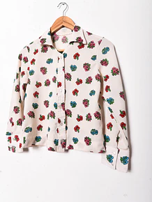 Blusa marfil floral 70s