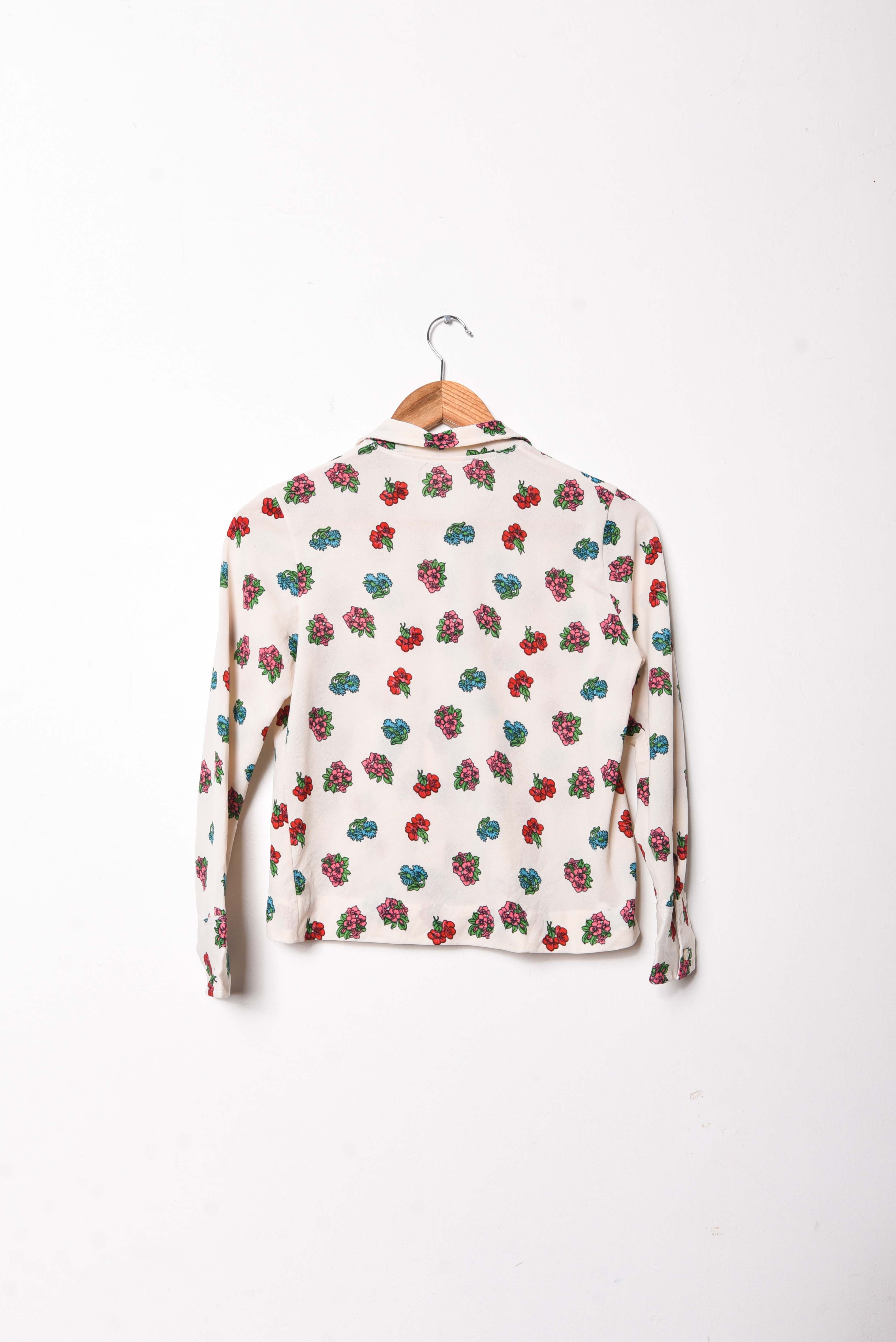 Blusa marfil floral 70s