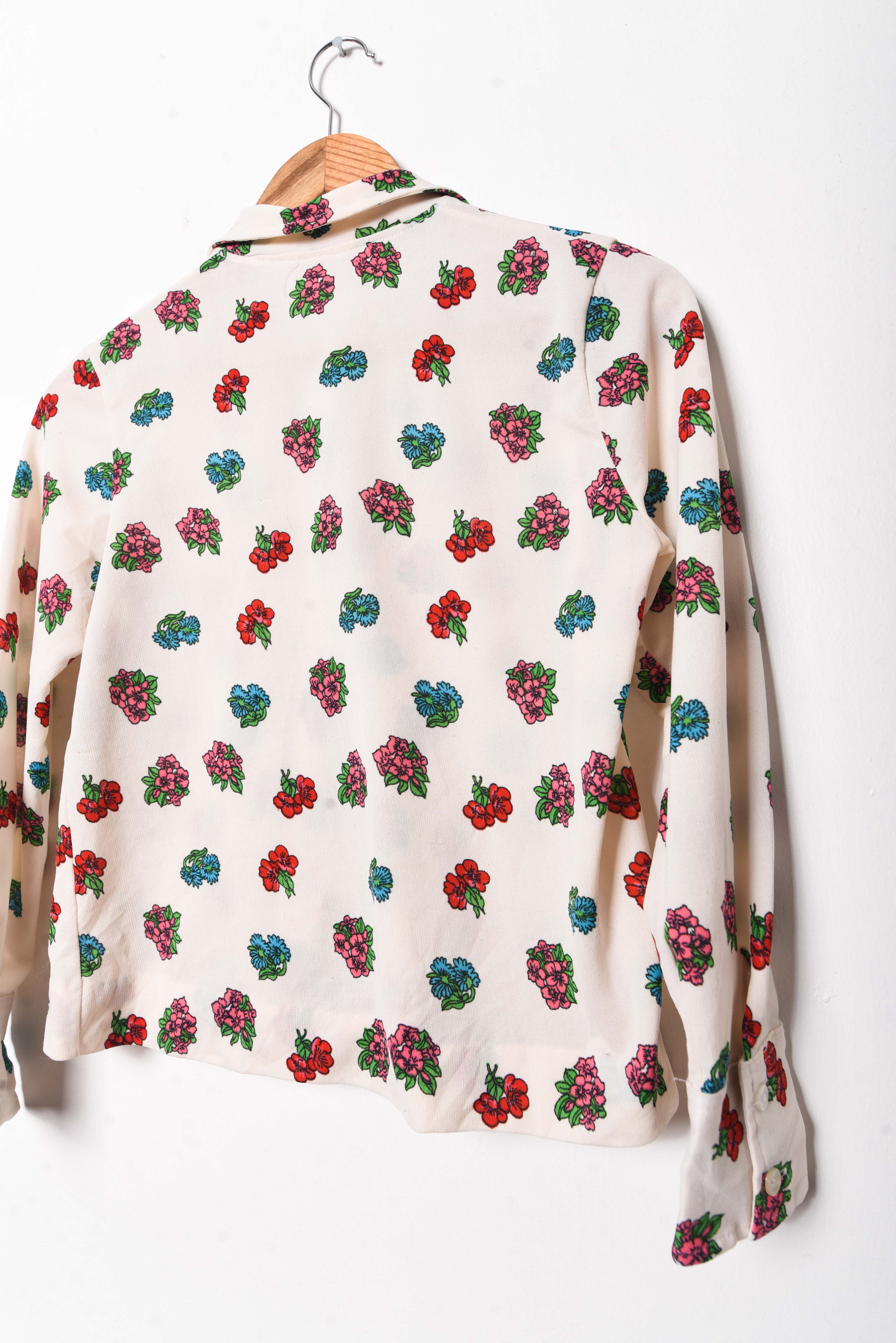 Blusa marfil floral 70s