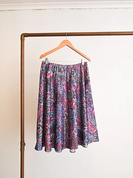 Falda midi floral baroque vntg