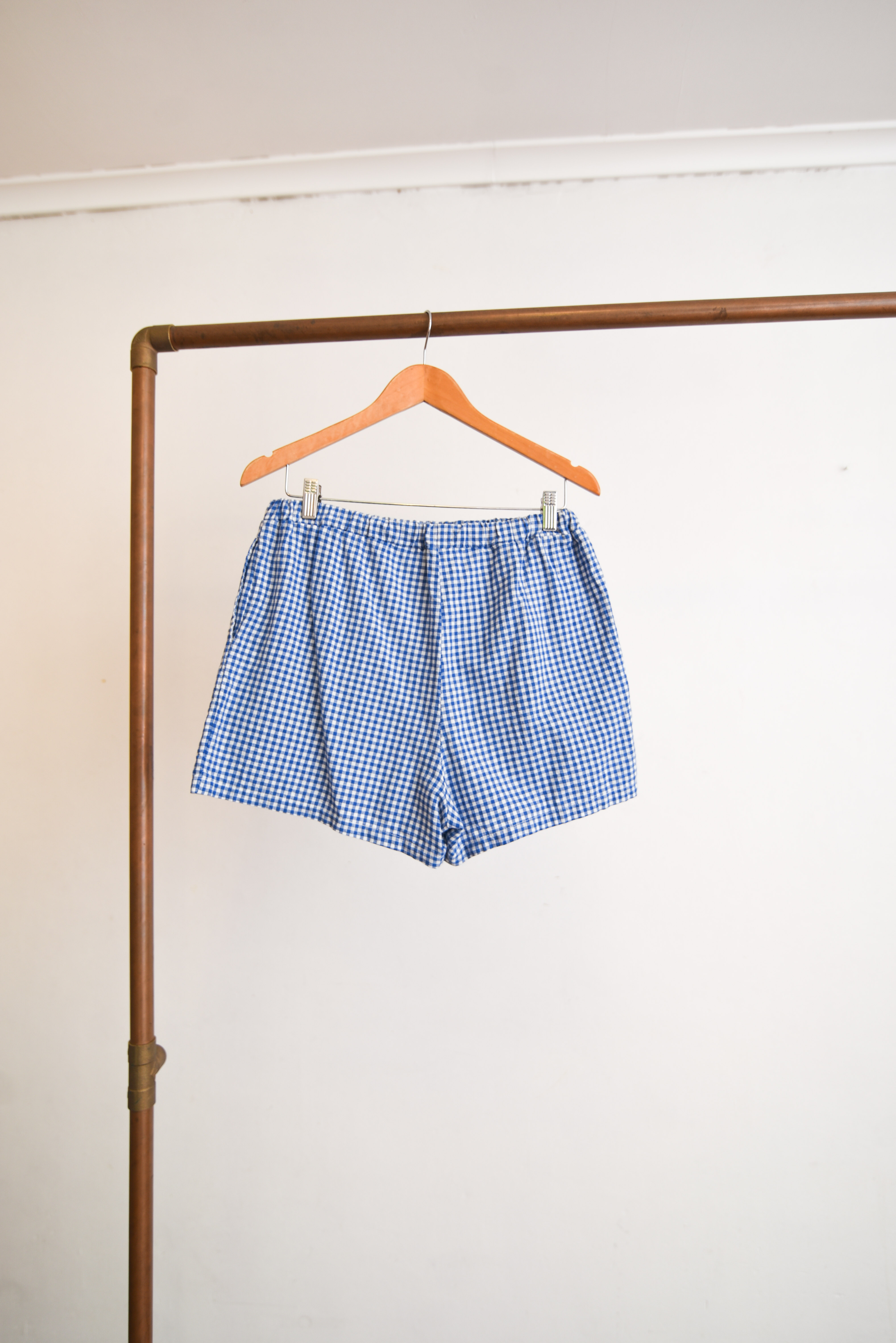 Short gingham azulino
