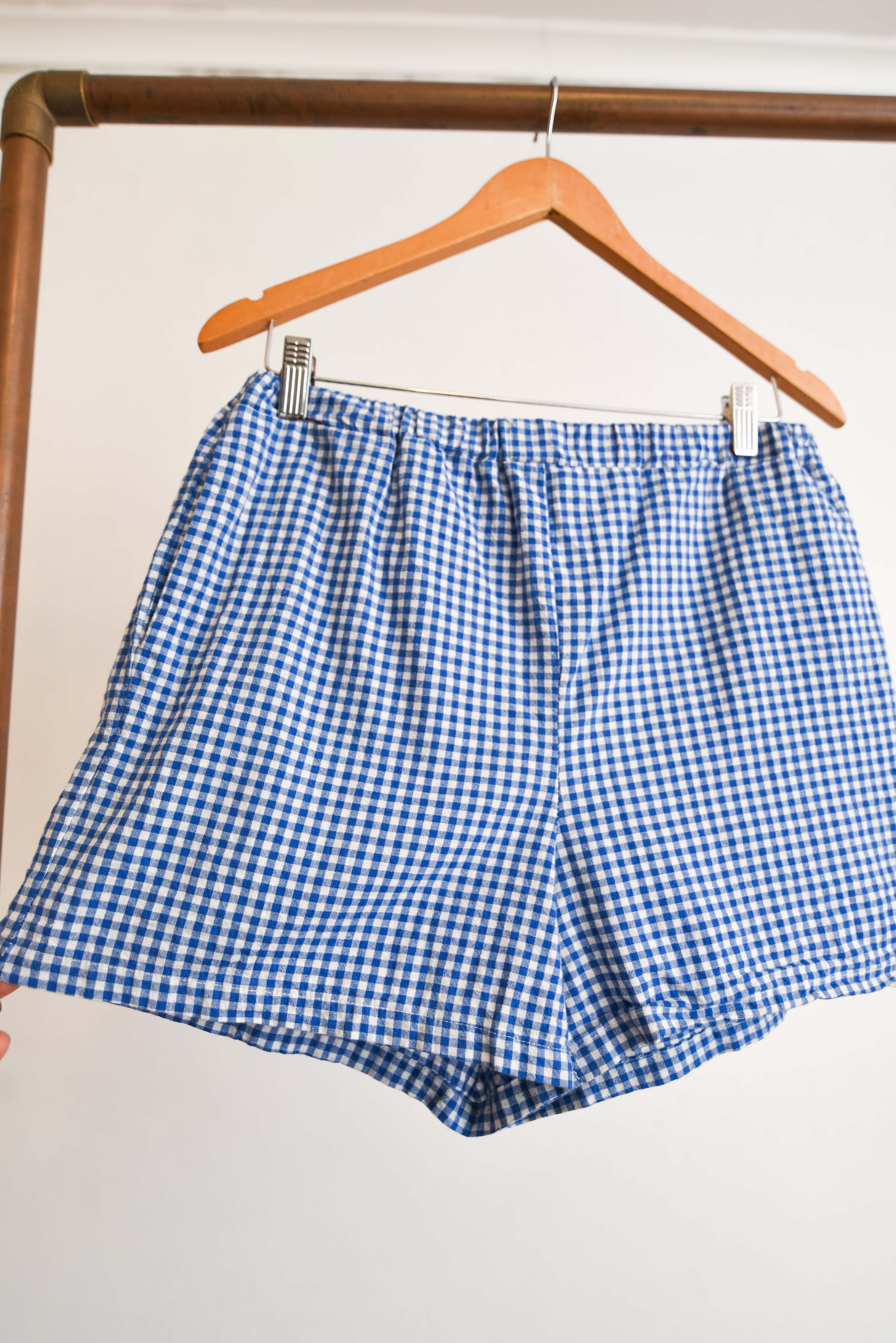 Short gingham azulino