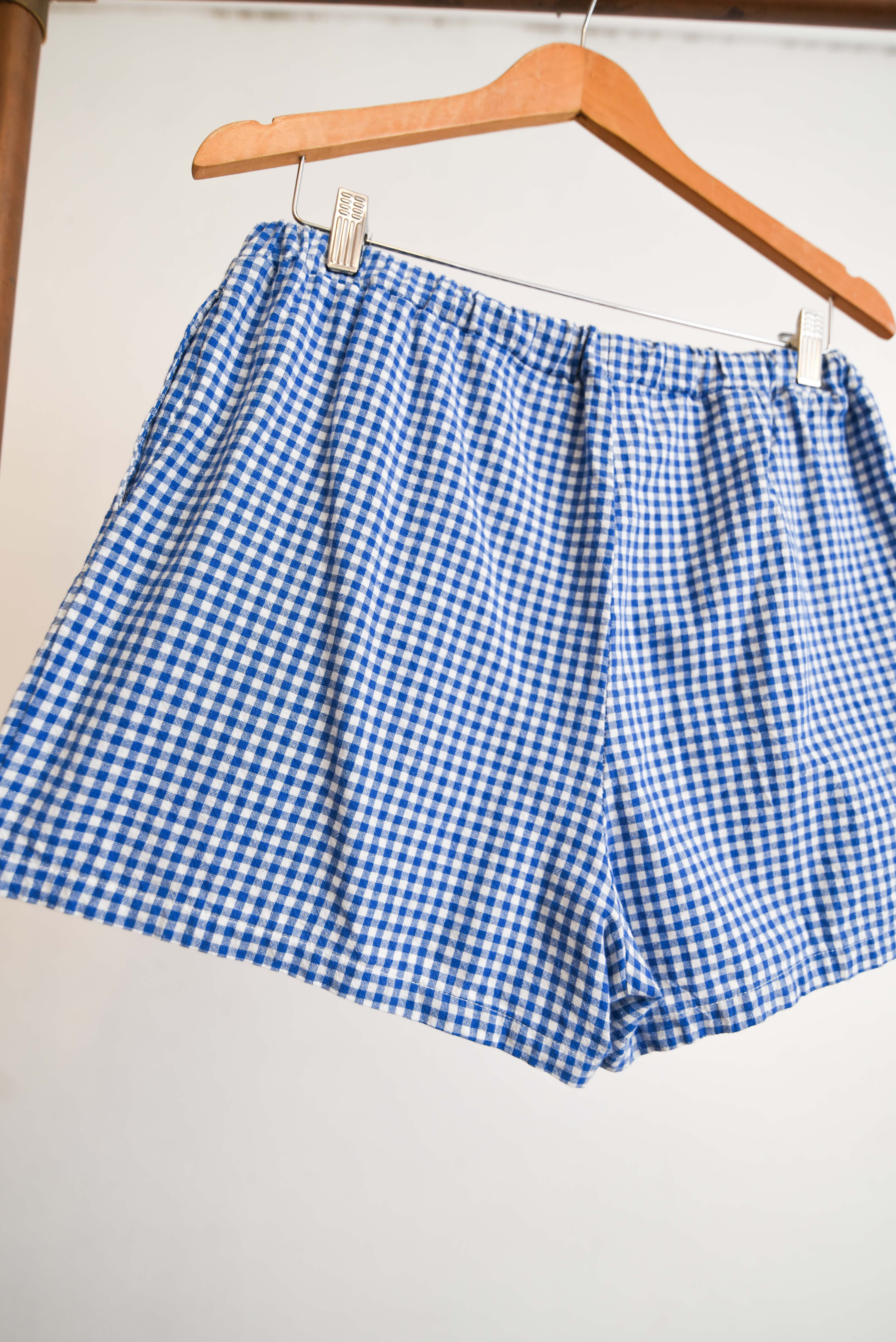 Short gingham azulino
